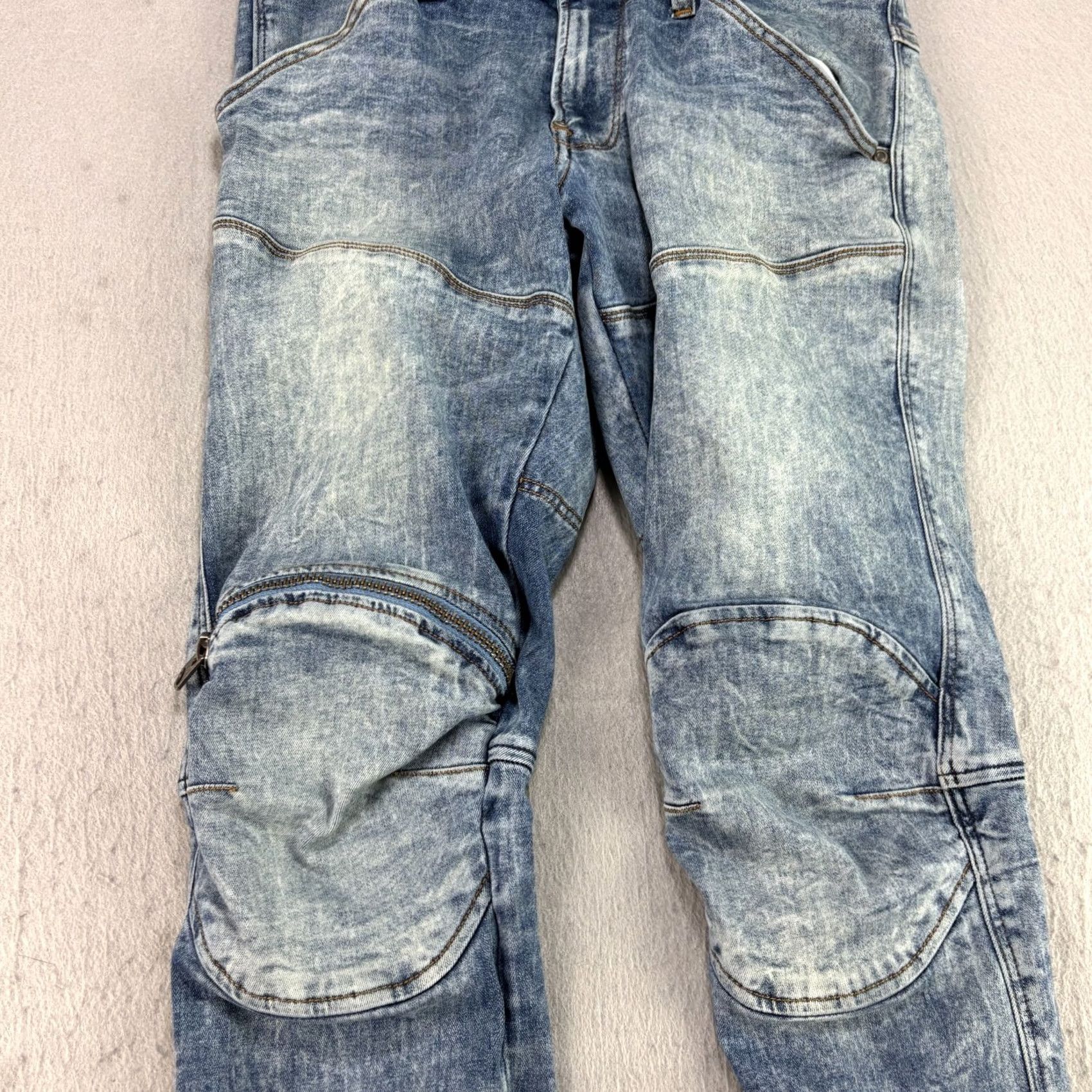 G-Star G Star Raw Jeans Slim 29x29 Blue Denim Hip Hop 3D Zip Knee Skinny Fit Mens Jeans Size US 29 - 2 Thumbnail