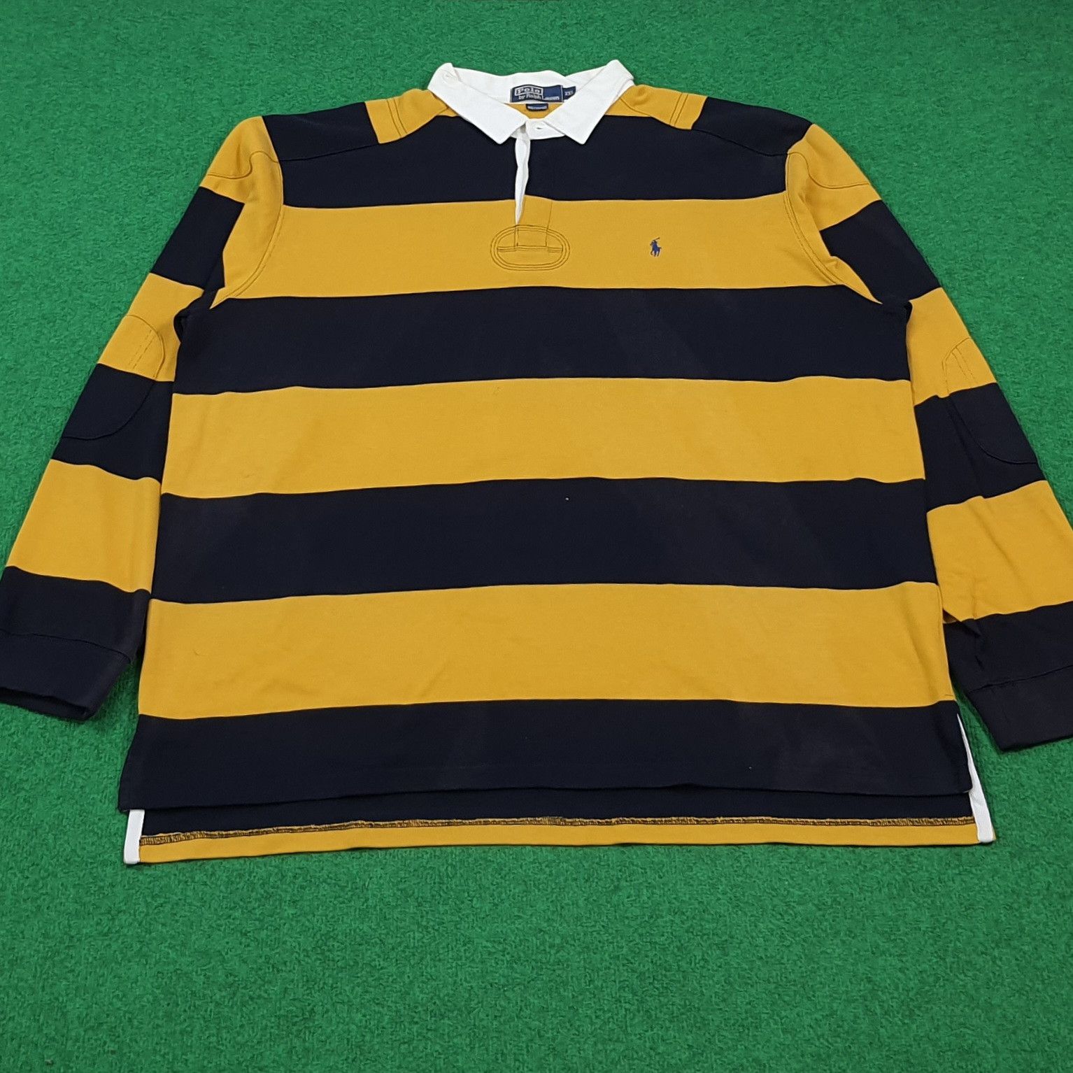 Polo Ralph Lauren Vintage Polo Ralph Lauren Striped Rugby Shirt E1N1 Size US XXL / EU 58 / 5 - 1 Thumbnail