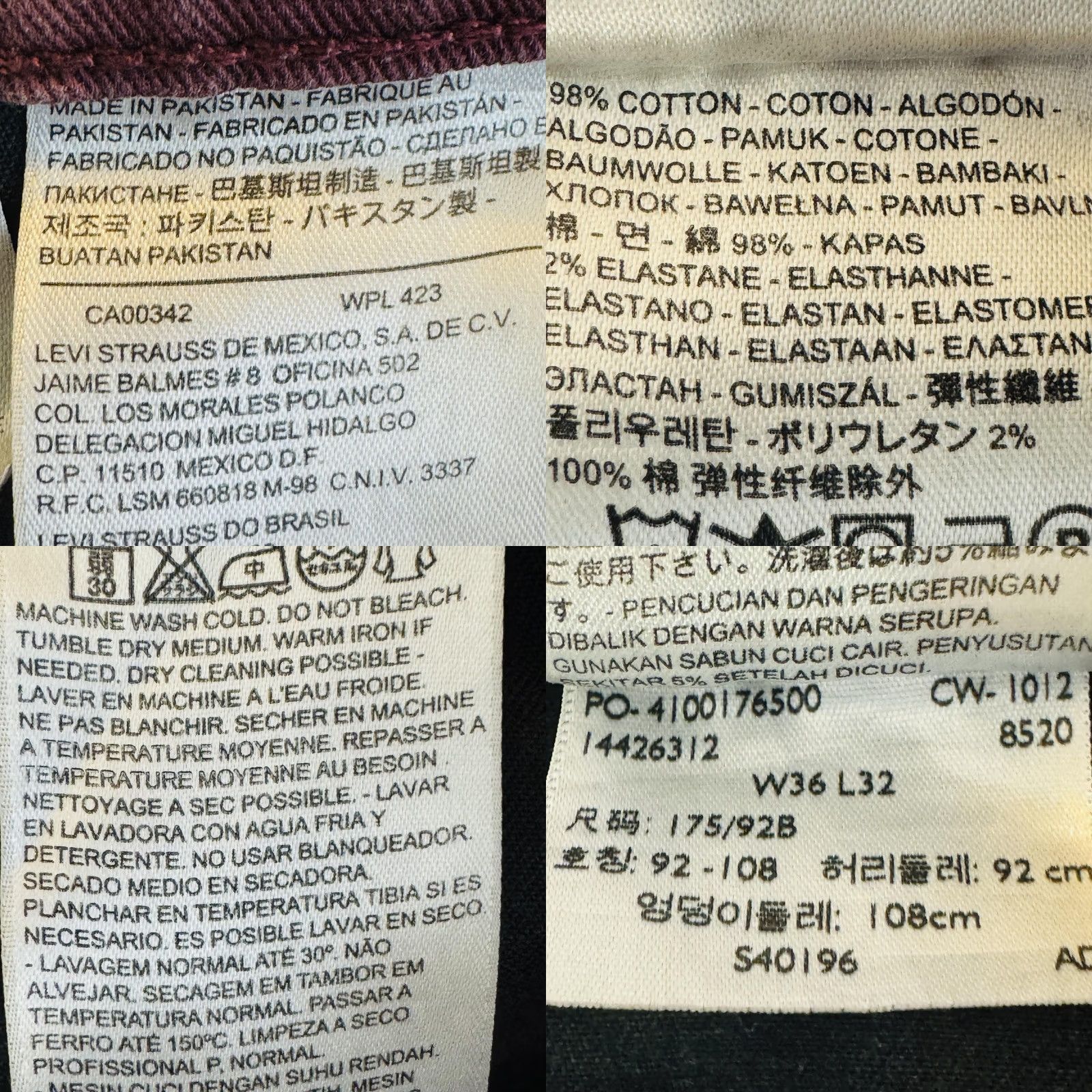 Levi's Levi's 501 Jeans Mens 36x32 Red Medium Wash Straight Denim Button Fly Classic Fit Size US 36 / EU 52 - 8 Thumbnail