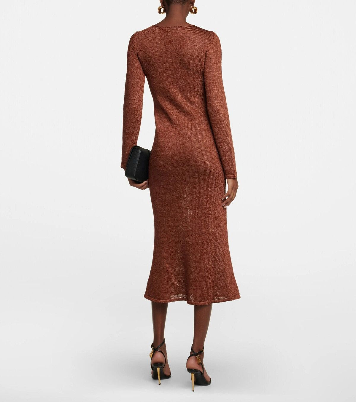 Tom Ford o1y0126 Midi Dress in Brown Size XS / US 0-2 / IT 36-38 - 4 Thumbnail