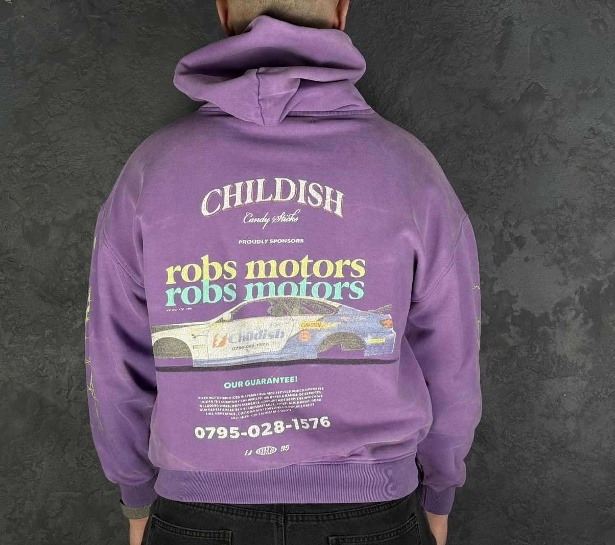 CHILDS Childish Robs Motors 1995 Purple Hoodie Big Logo Y2K Racing Size US S / EU 44-46 / 1 - 3 Thumbnail