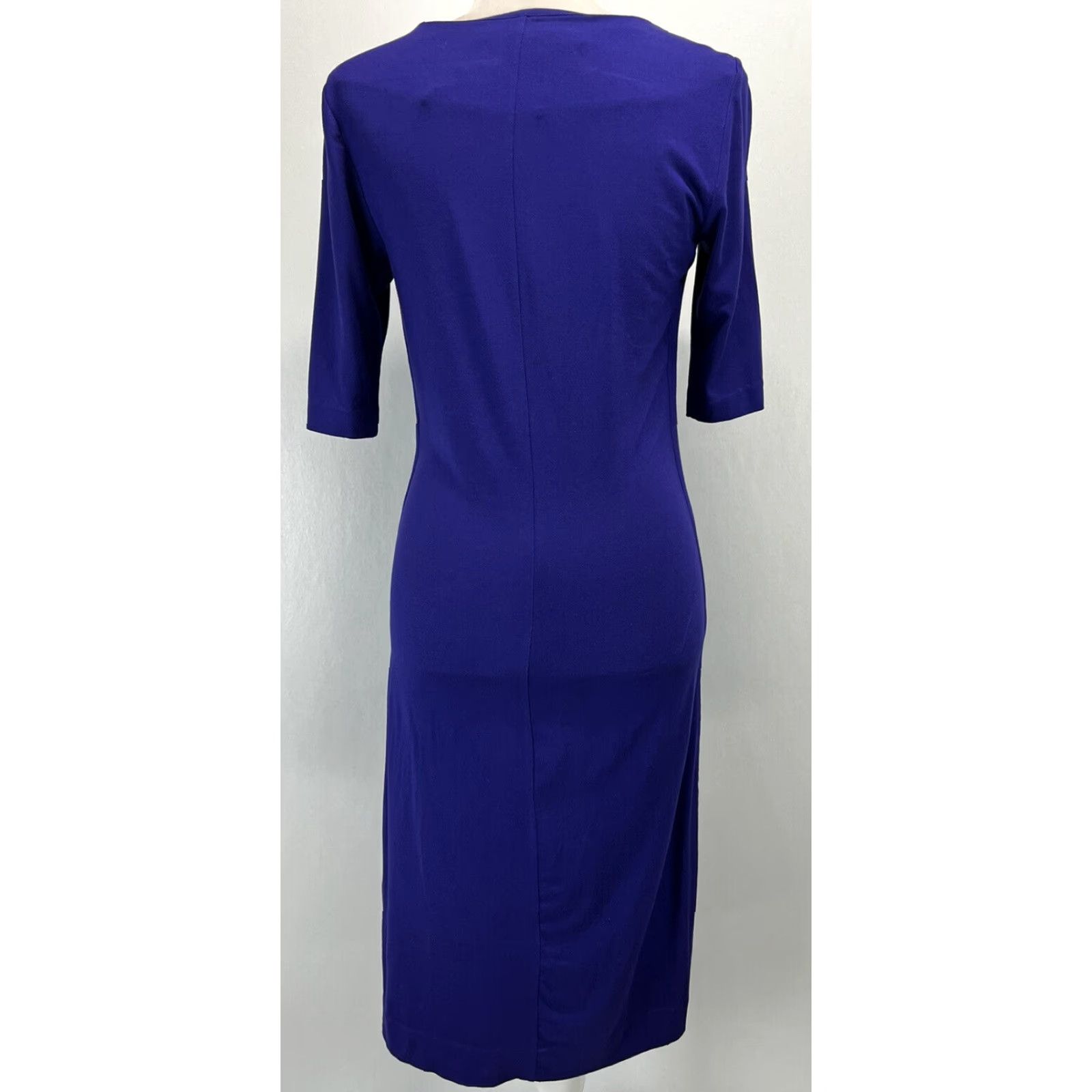 Diane von Furstenberg Diane von Furstenberg Stretch Bodycon Dress Midi Purple Half Sleeve Women Medium Size M / US 6-8 / IT 42-44 - 3 Thumbnail