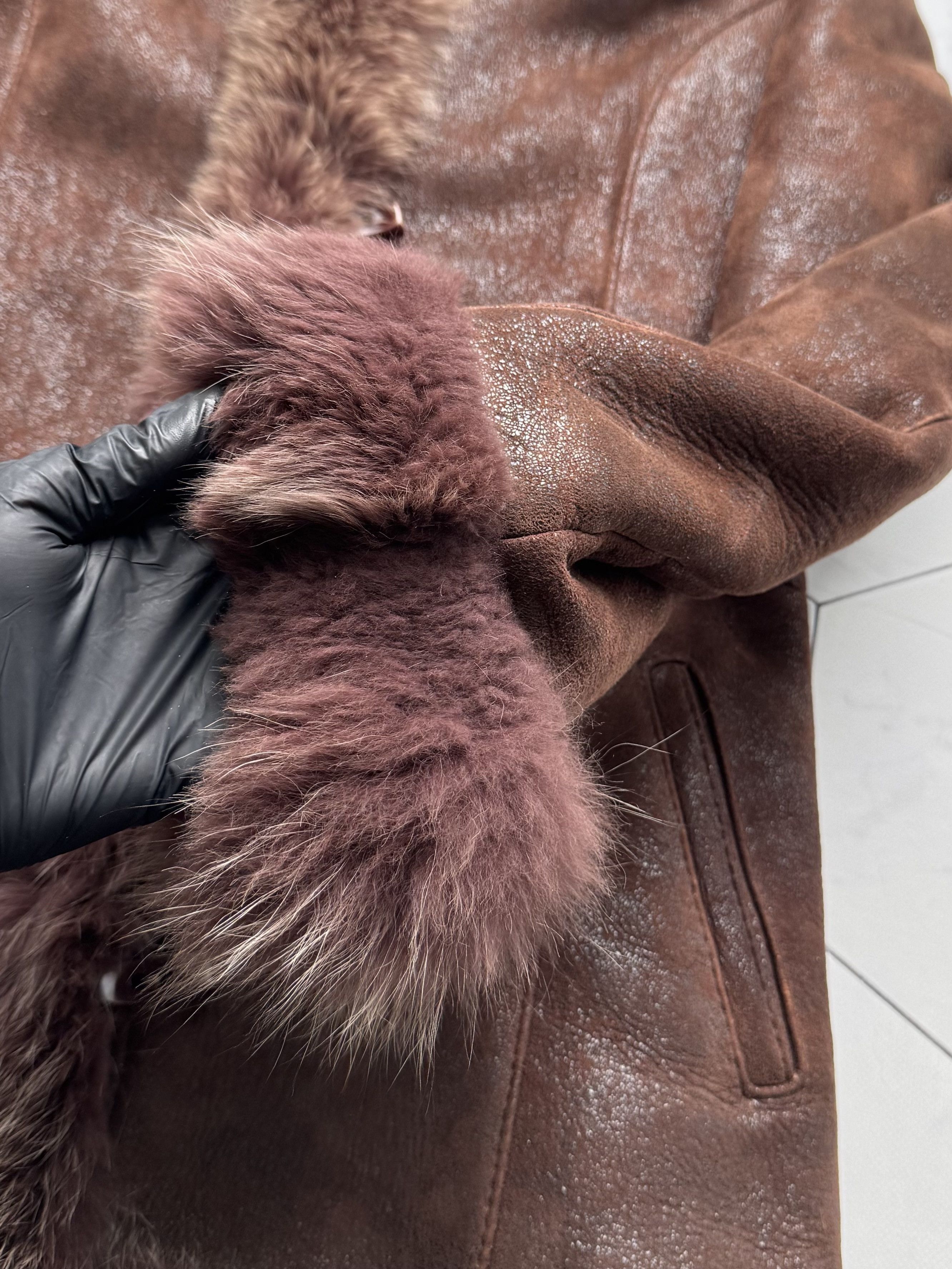 Vintage Vintage Real Sheepskin Coat With Real Fur (B250)D15E2 Size M / US 6-8 / IT 42-44 - 9 Thumbnail