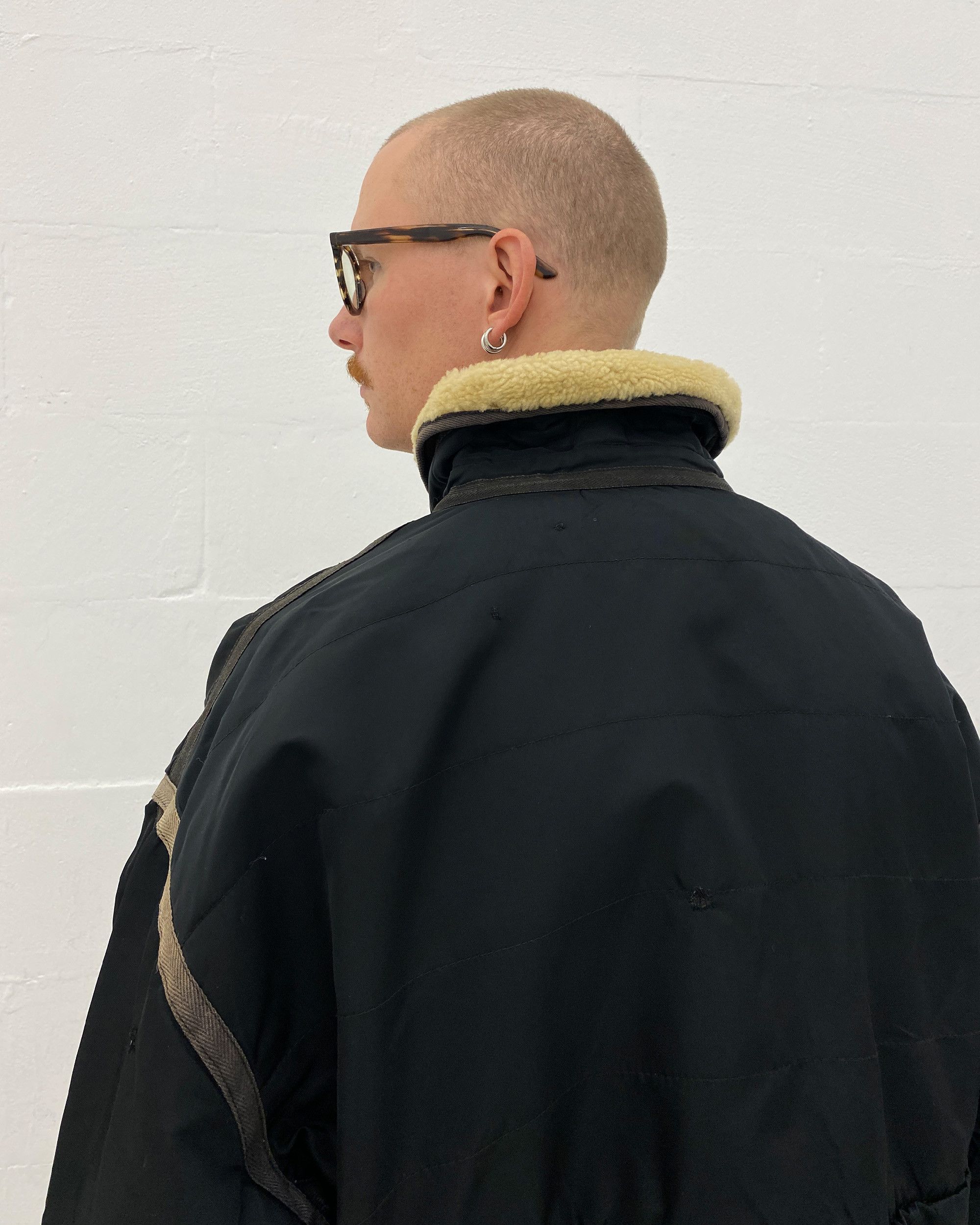 Chevignon 1980s Cosmos Nylon Leather Obersized Flight Jacket Size US XXL / EU 58 / 5 - 13 Thumbnail