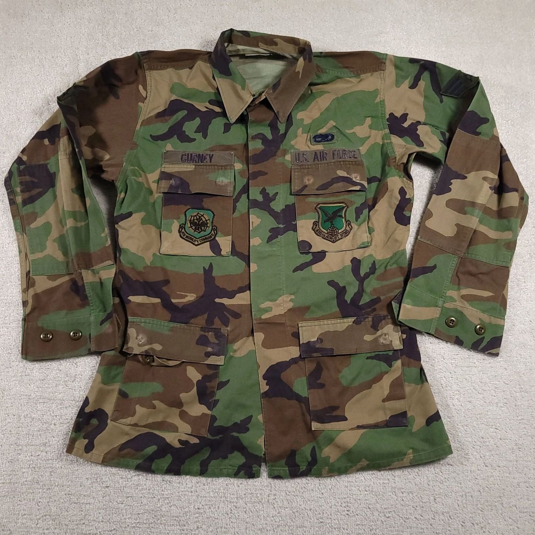 Vintage VINTAGE US Air Force BDU Jacket Mens M Long Camouflage 436th Airlift Wing 90s Shirt Size US M / EU 48-50 / 2 - 2 Thumbnail