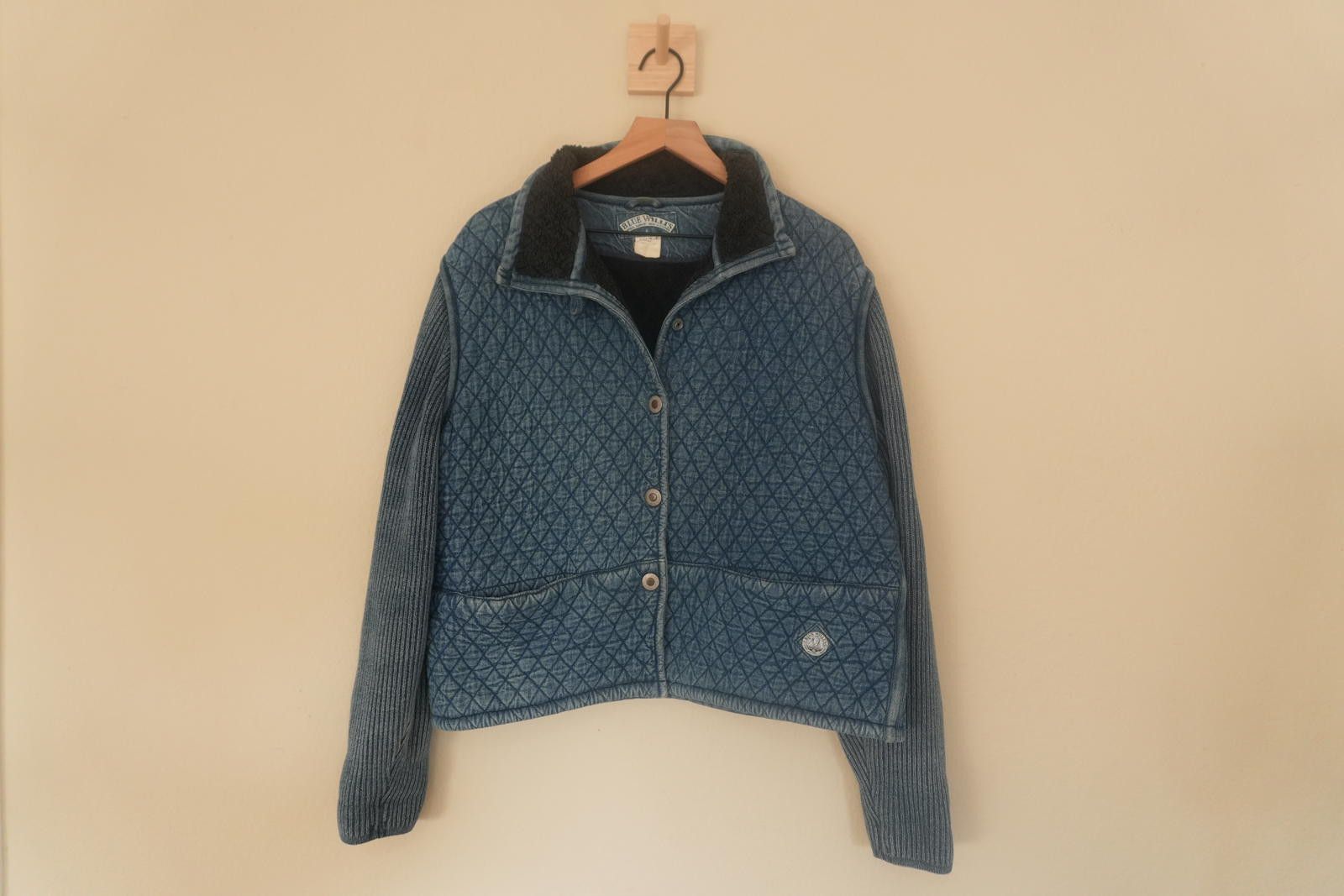 Other Blue Willis Jacket Women's L Blue VTG Denmark Fleece Quilt Size L / US 10 / IT 46 - 1 Thumbnail