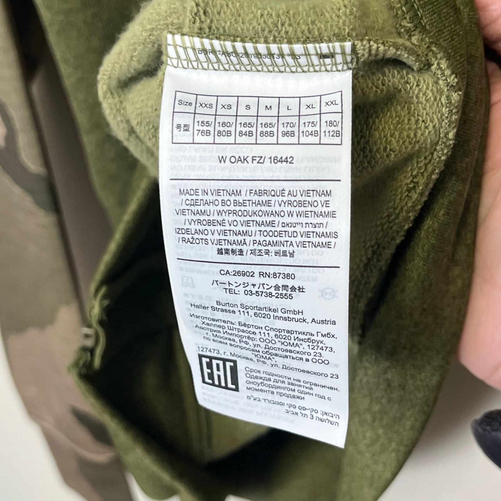 Burton Burton Camo Oak Full-Zip Fleece Hoodie XS Size XS / US 0-2 / IT 36-38 - 6 Thumbnail