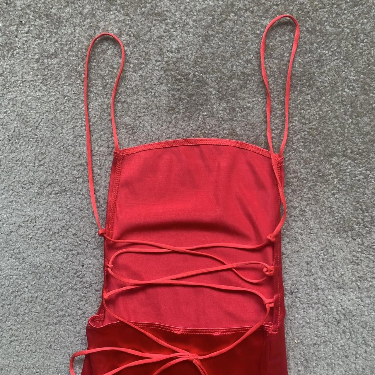Designer Super Sexy Thrifted Satin Red Dress Size XS / US 0-2 / IT 36-38 - 4 Thumbnail