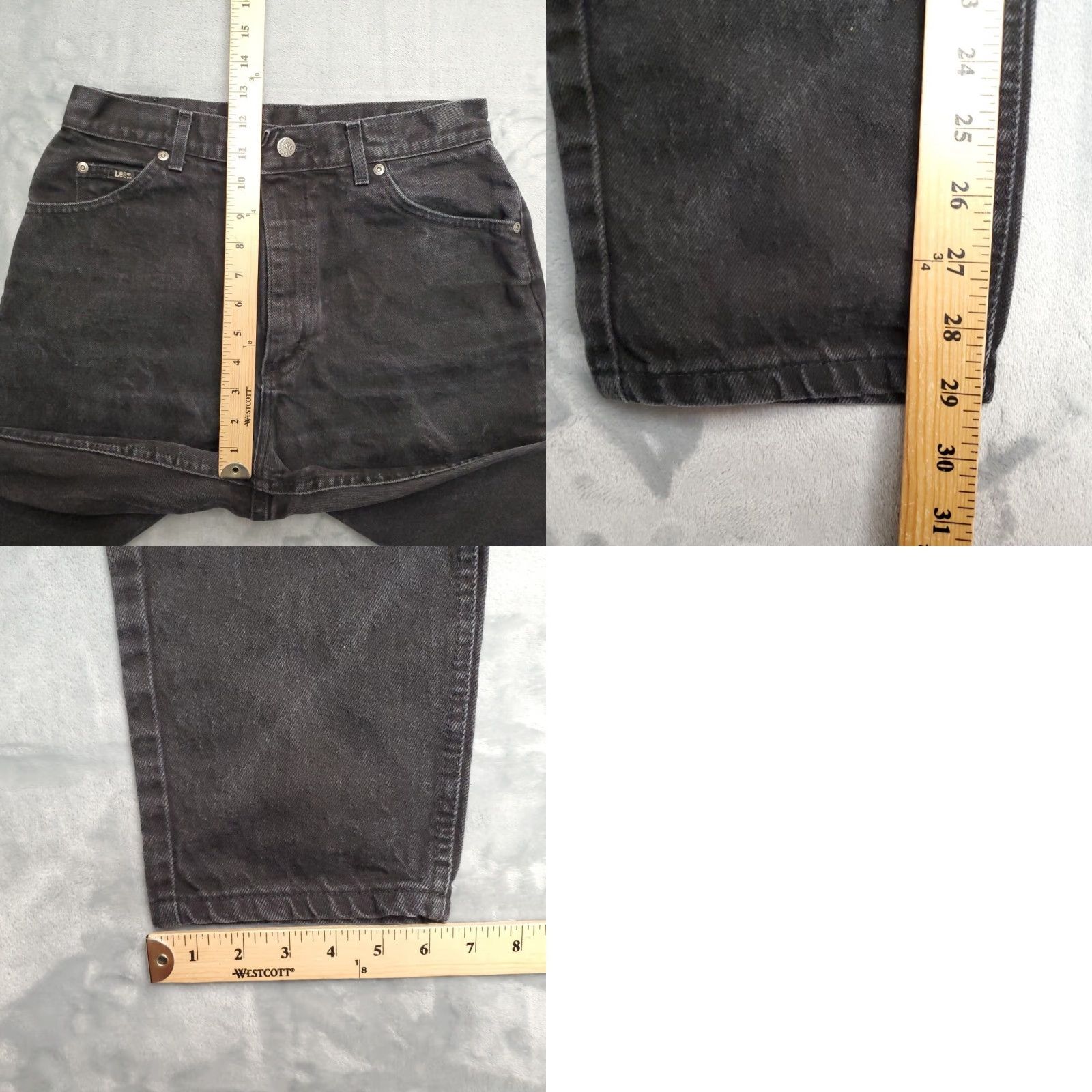 Lee VTG Lee Jeans Womens 14 Black Denim High Rise Tapered 28x29 Y2K Made in USA Jeans Mens? Size 36" / US 14 / IT 50 - 9 Thumbnail
