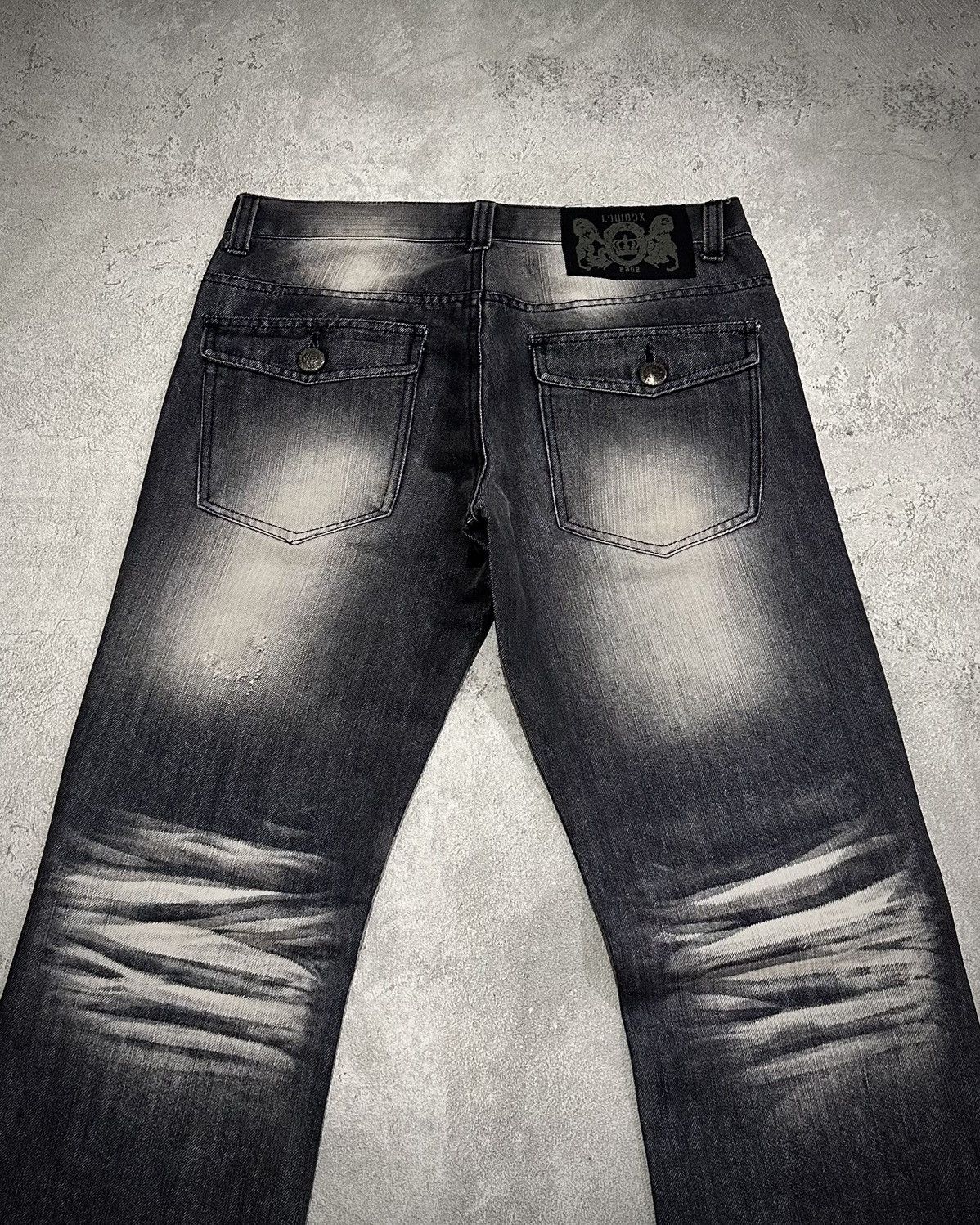 Japanese Brand Lowbox Black Washed Flare Jeans Lgb Style Size US 30 / EU 46 - 4 Thumbnail