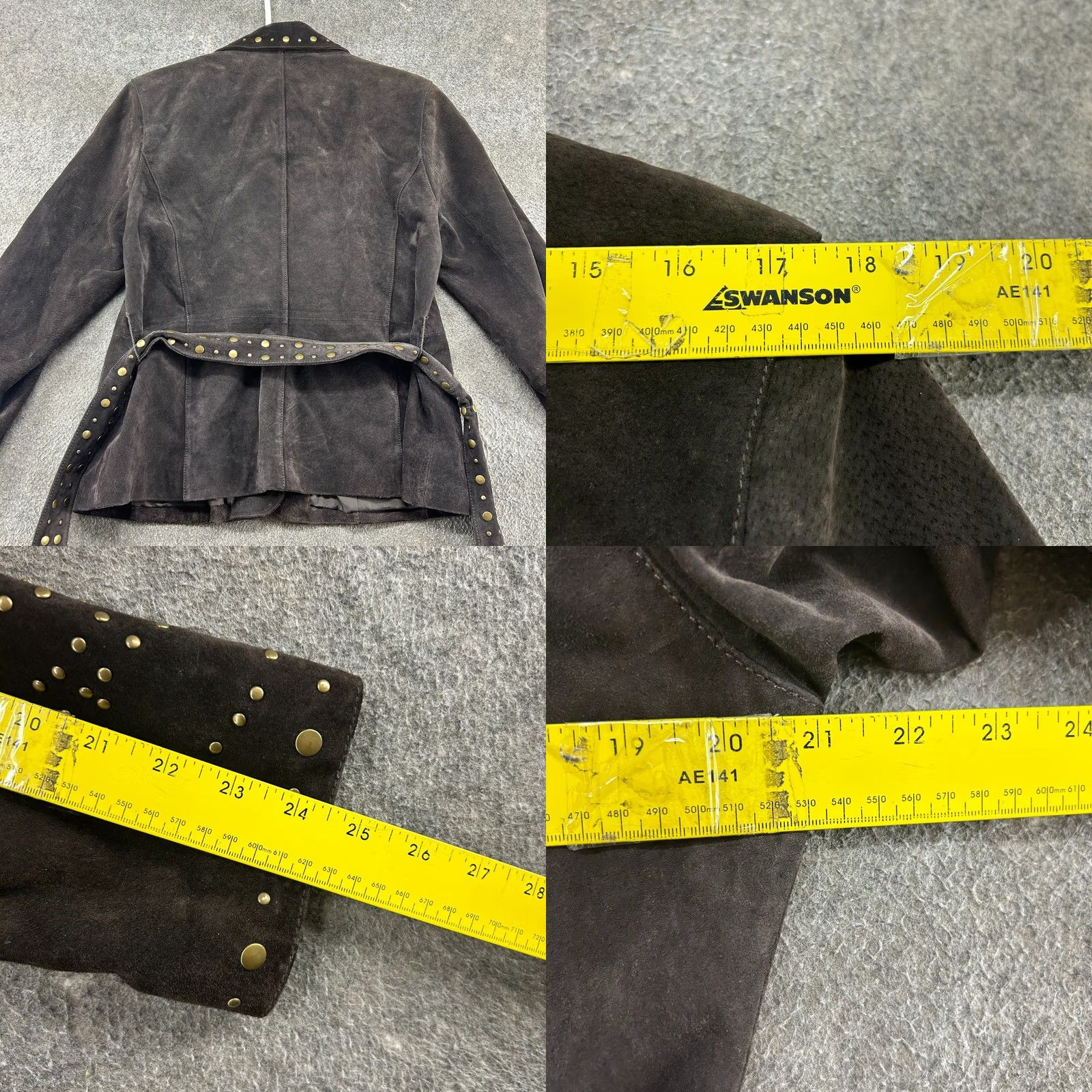 Vintage VINTAGE Bernardo Leather Coat Womens L Brown Suede Belted Long Overcoat Winter Fall Leather Lined Studded Belted Y2K How to Size L / US 10 / IT 46 - 8 Thumbnail