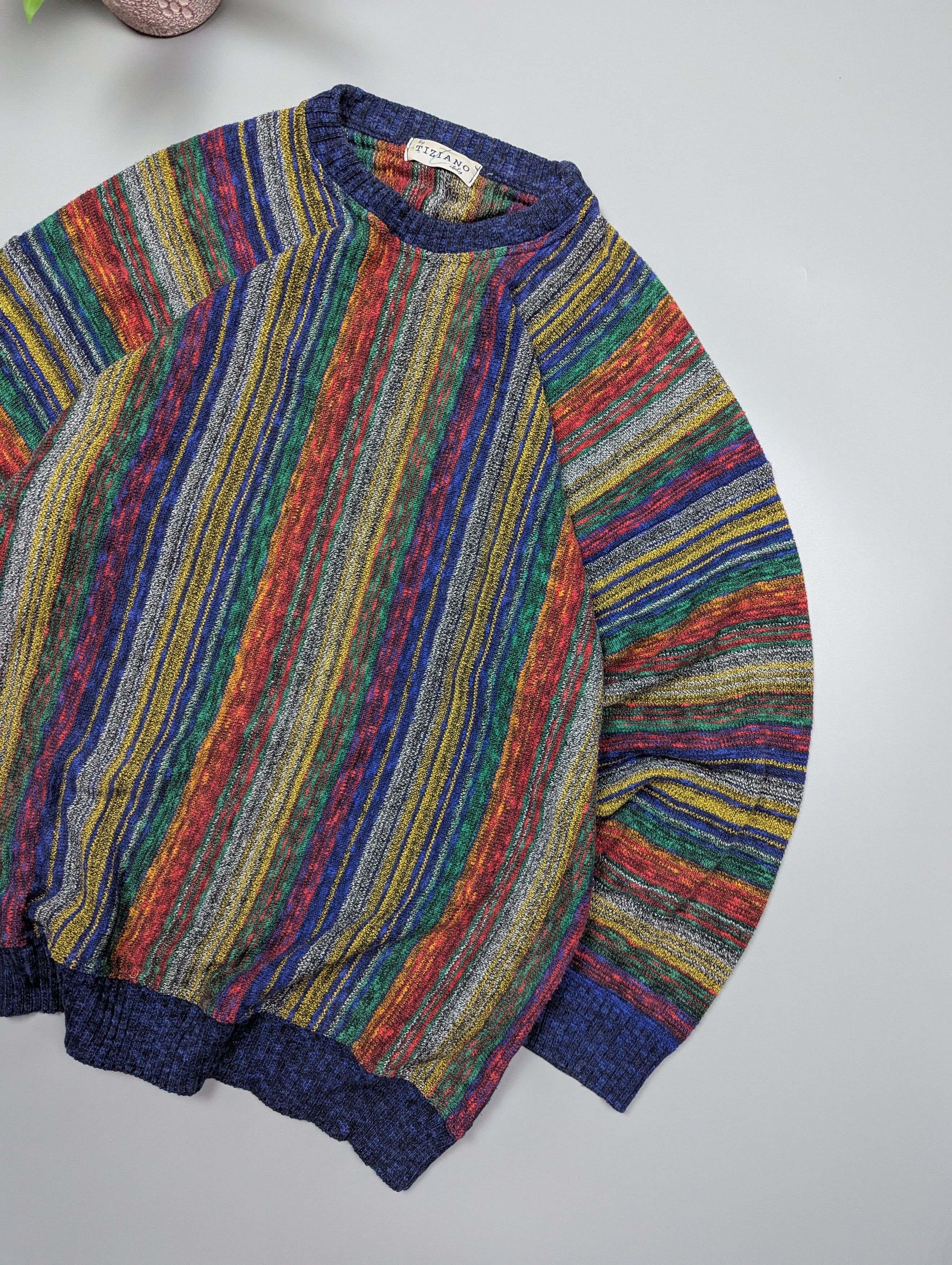 Vintage 90s Coogi Style Textured Sweater Cotton Traders Pullover Size US L / EU 52-54 / 3 - 3 Thumbnail