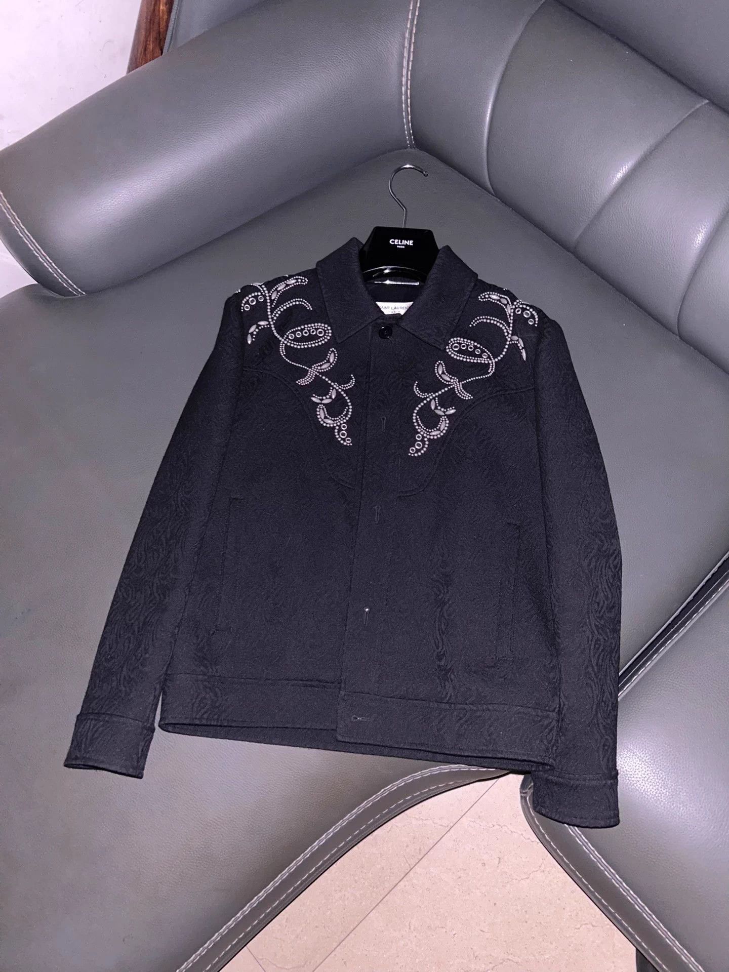 Saint Laurent Paris SLP 2019SS Beaded Tree of Life Wool Jacket 44 Size US S / EU 44-46 / 1 - 1 Thumbnail