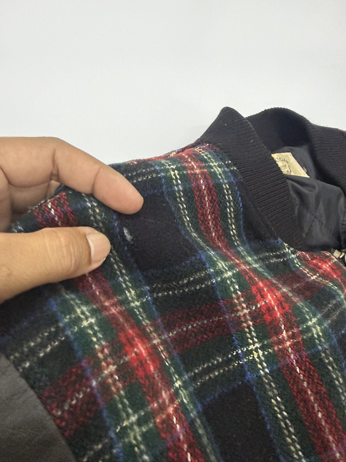 Leather 🔥 Nougat SUGAR Co. LTD Wool Zipper Bomber Leather Sleeve Jac Size US M / EU 48-50 / 2 - 6 Thumbnail