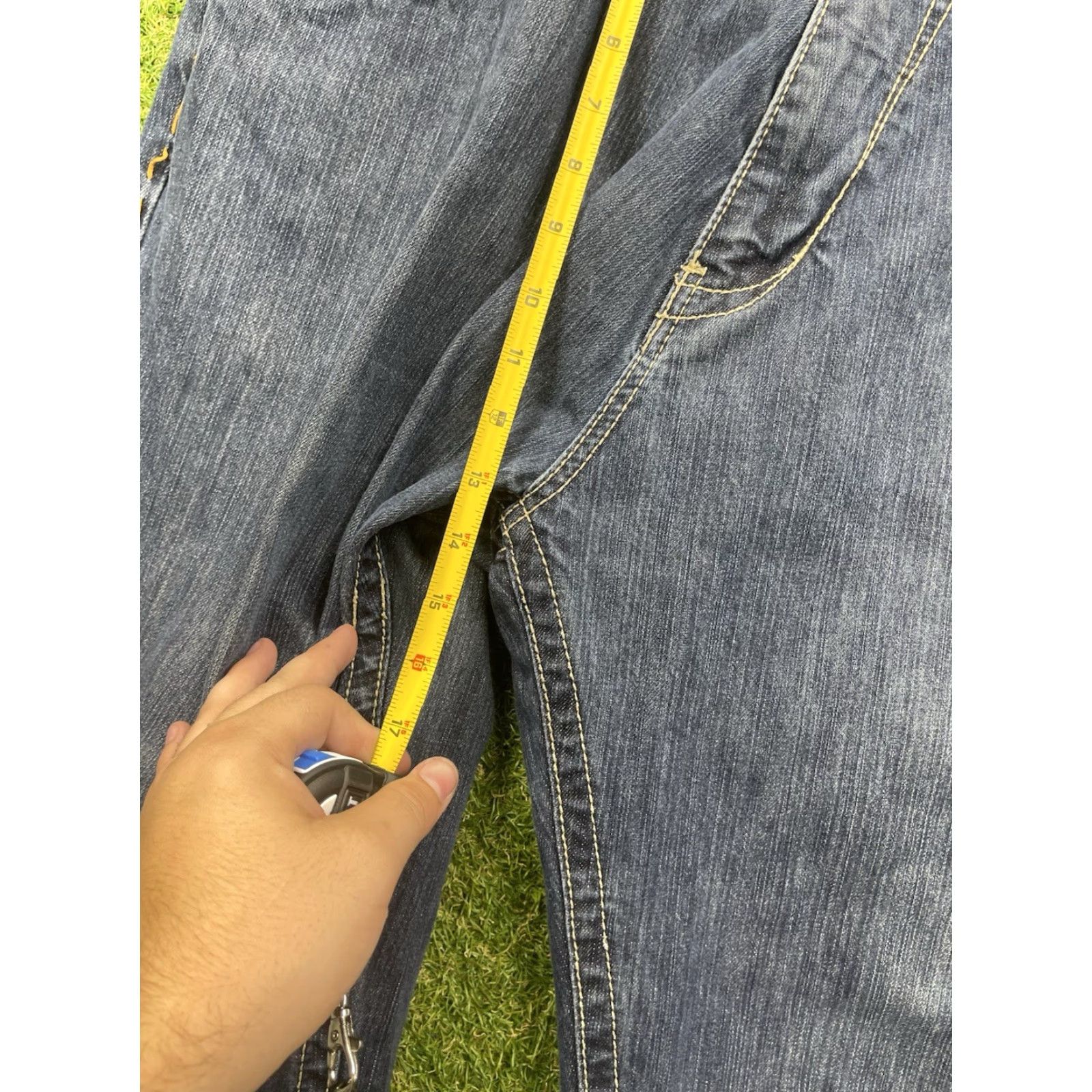 Vintage VINTAGE Miskeen Jeans Mens 42x32 Baggy Leg Black Pocket Art 90s 5-Pocket Denim Blue 90s Miskeen Originals Mens Jeans Style: Wide-Leg Size US 42 / EU 58 - 5 Thumbnail