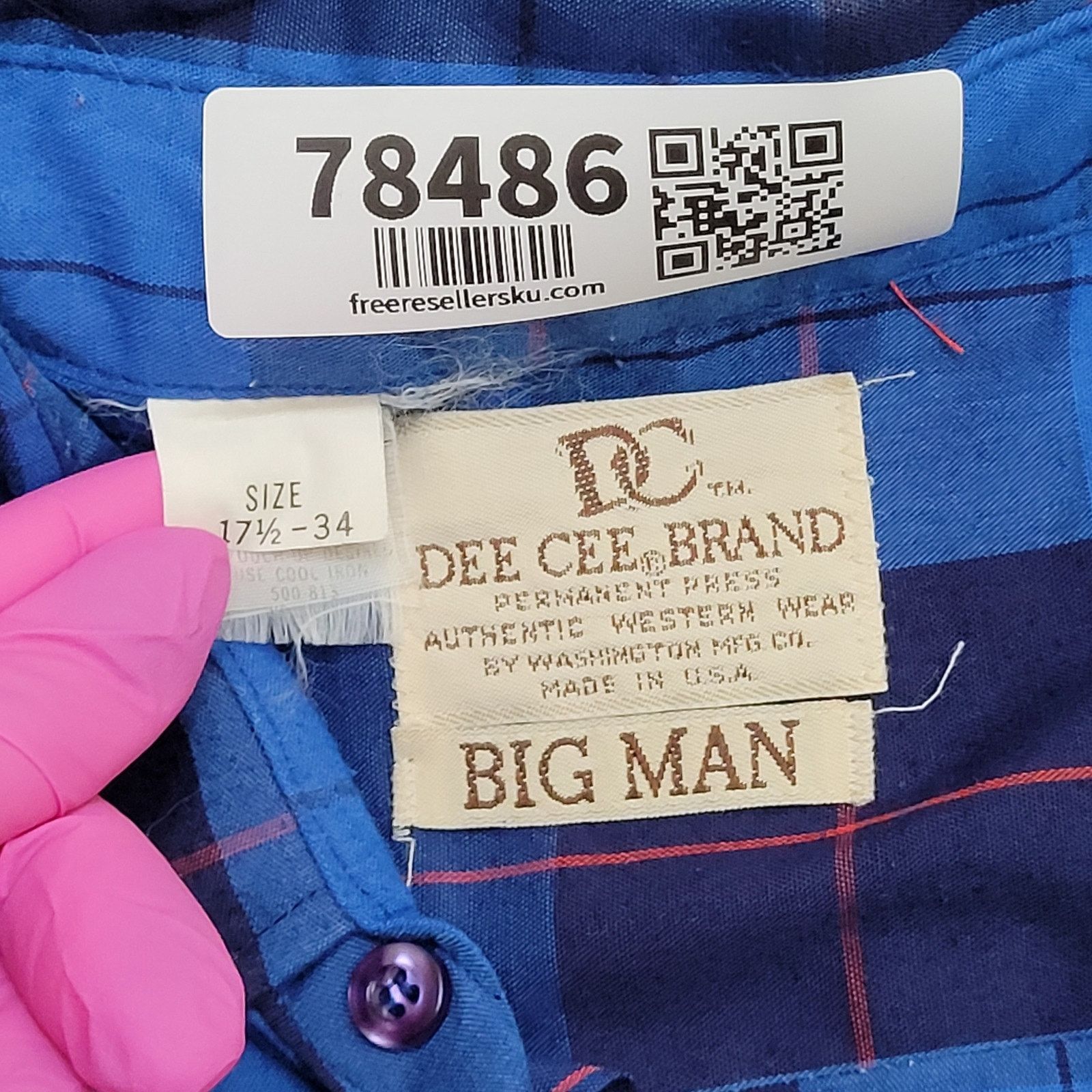 Other VTG DEE-CEE Western Plaid Pearl Snap Shirt XL/2XL 17.5 / 34 Size US XL / EU 56 / 4 - 7 Thumbnail