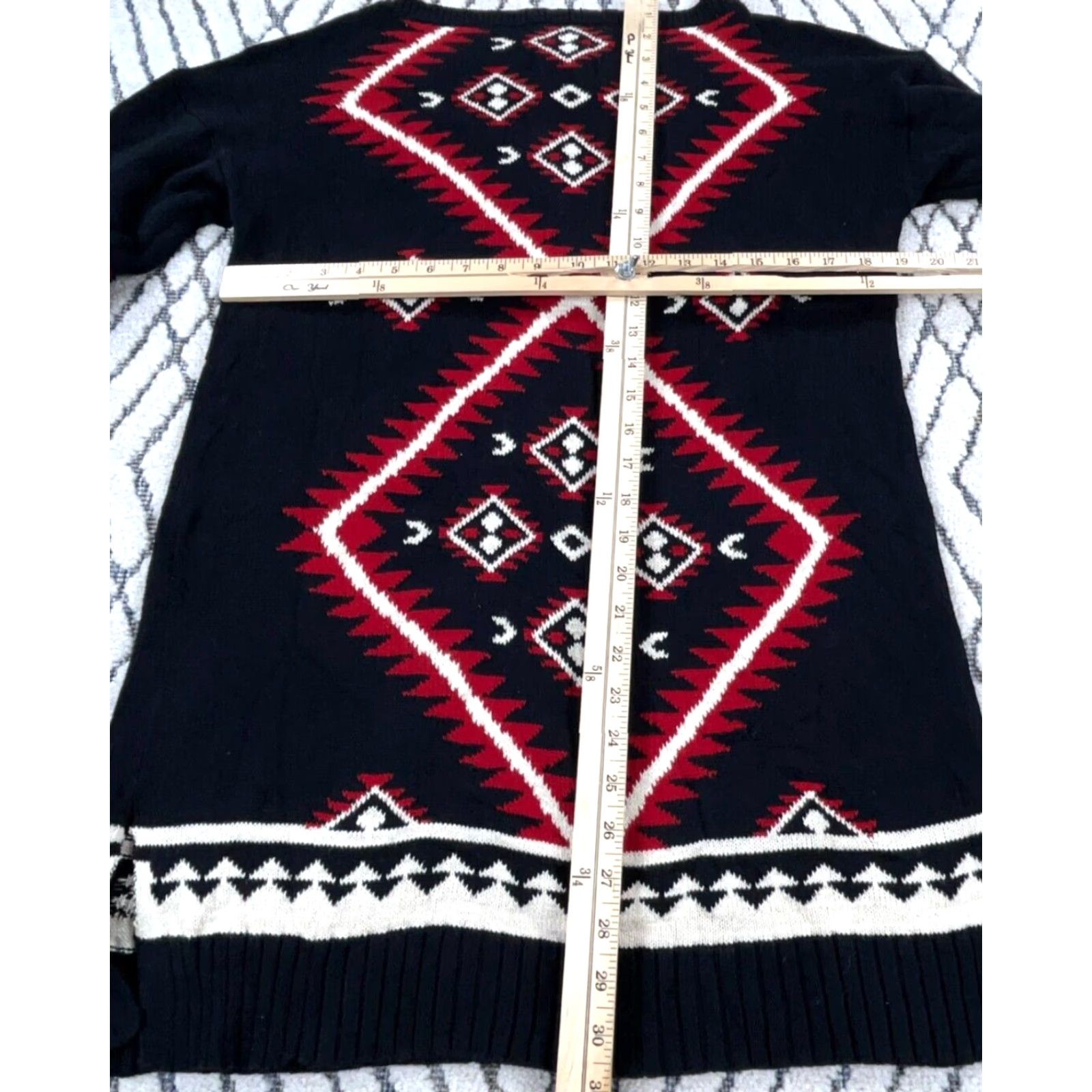 Ralph Lauren Lauren Ralph Lauren Sweater Women M Black Red Knit Aztec Tribal Southwest Z Geometric Pattern Henley All Seasons Autumn Winter Spring Vintage No Size M / US 6-8 / IT 42-44 - 6 Thumbnail