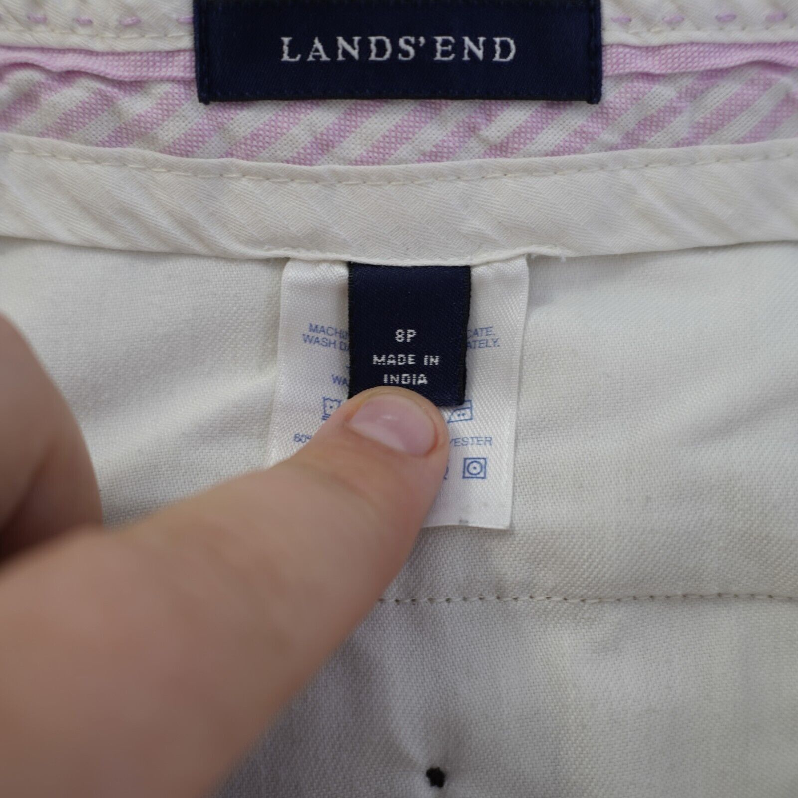 Lands' End Land's End Tan Cotton Chino Pants 8P Petite 28/28 Pleated Hi Size 28" / US 6 / IT 42 - 6 Thumbnail