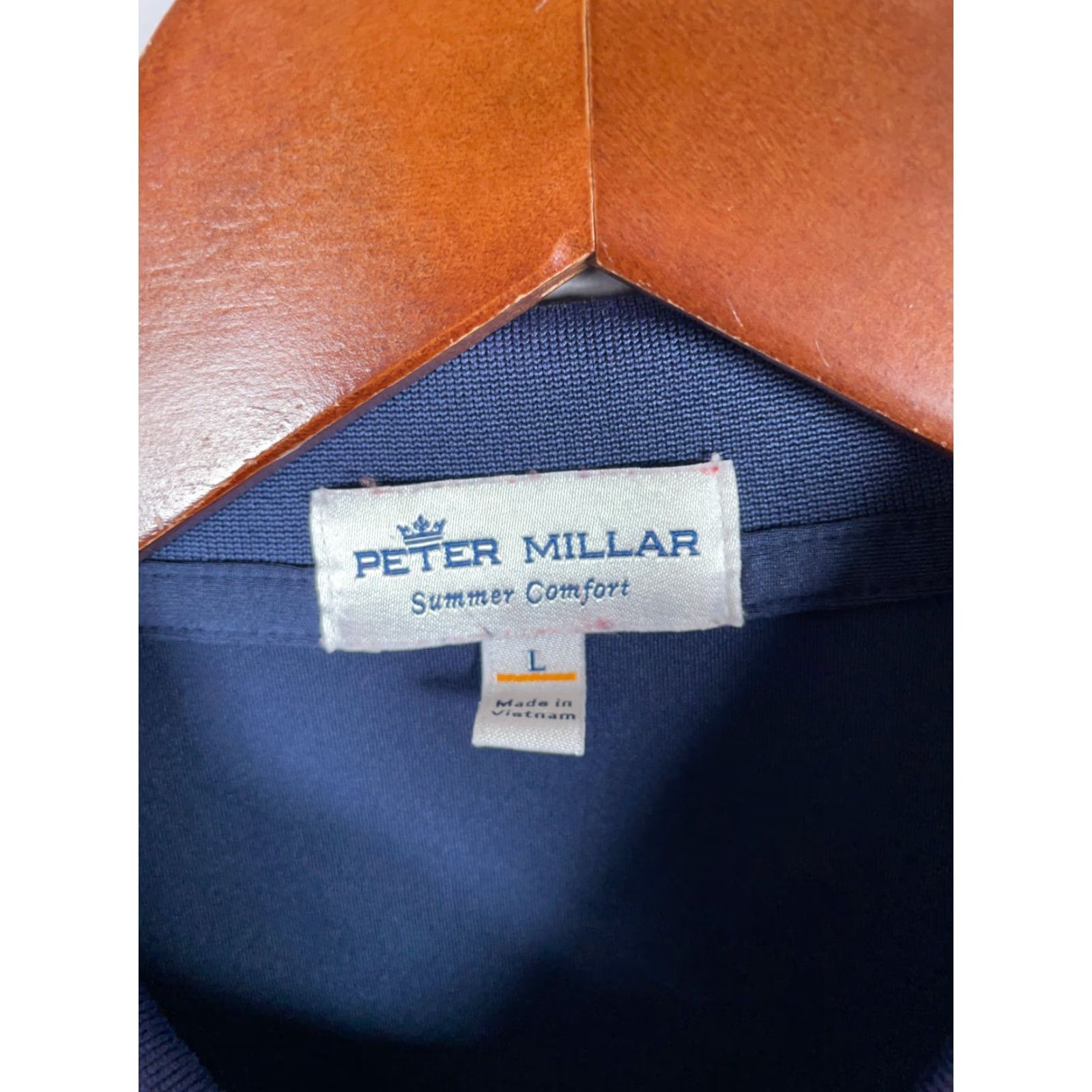 Peter Millar Peter Millar Summer Comfort Polo Shirt Men Large Dark Blue Polyester Spandex Short Sleeve Collared Pullover Lightweight Stretch Size US L / EU 52-54 / 3 - 3 Thumbnail