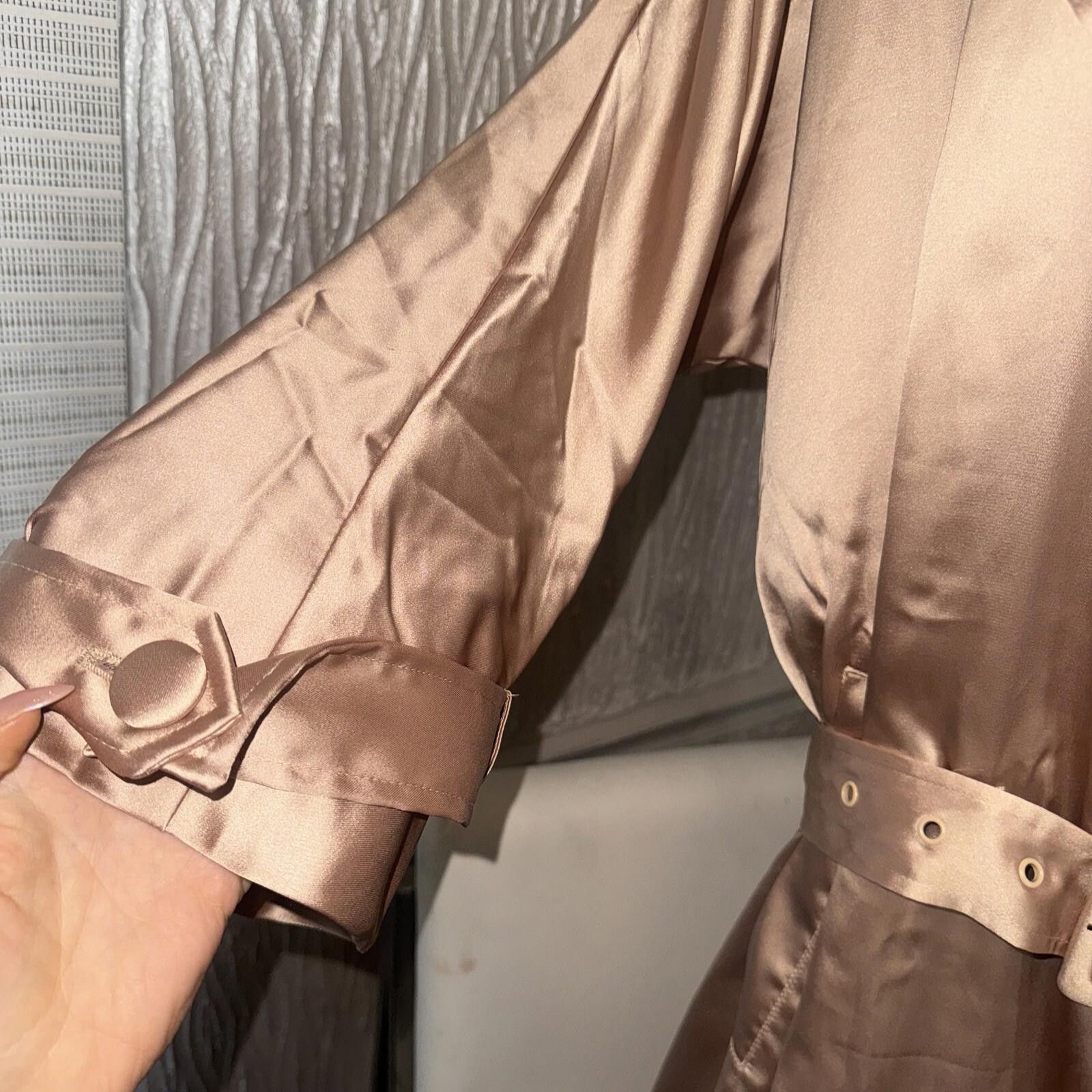 Other Meshki Azaela Satin Trench Champagne Coat Sz Xs New Size XS / US 0-2 / IT 36-38 - 5 Thumbnail
