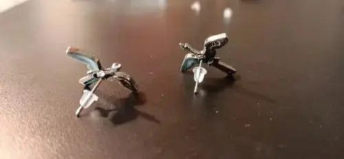 Japanese Brand Crane Bird Earrings Gothic Punk Jewelry Spike Size ONE SIZE - 3 Thumbnail