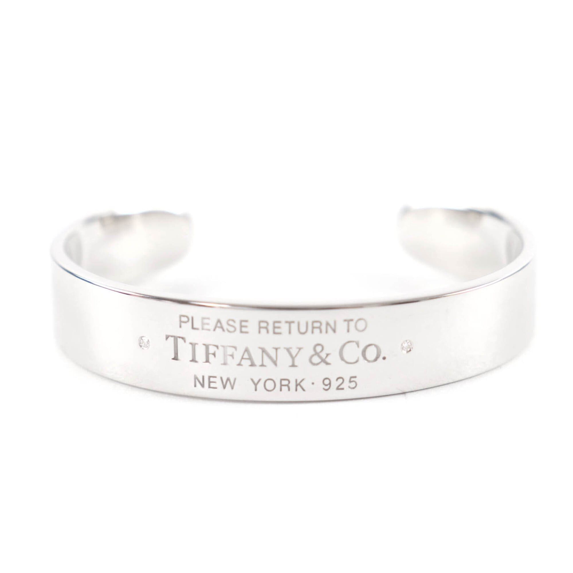 Tiffany & Co. TIFFANY&Co. Tiffany & Co. Return to AG925 Diamond RTT Narrow Cuff Bangle Silver S Size Made in Italy Total Weight 32.43g Women's Size ONE SIZE - 1 Thumbnail