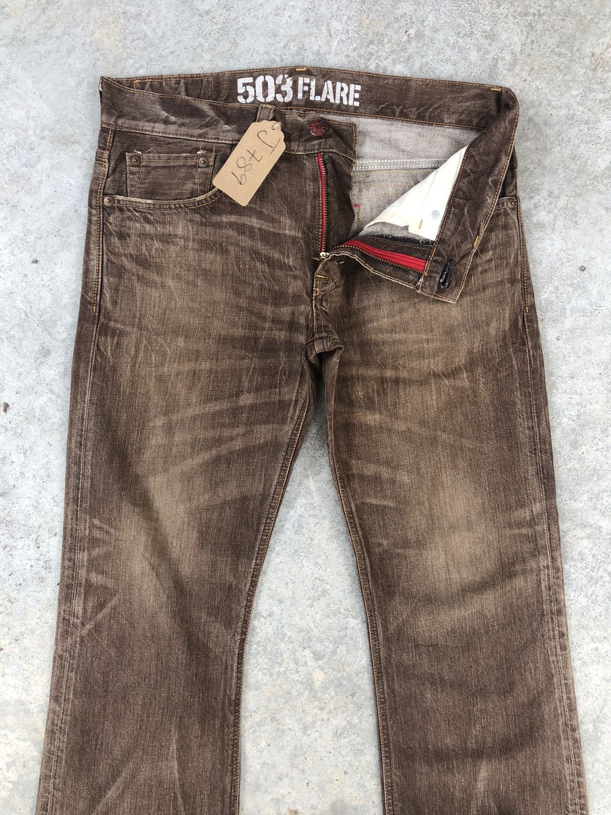 Edwin Japanese Edwin 503 Flared Jeans Distressed Jeans Size US 35 - 3 Thumbnail