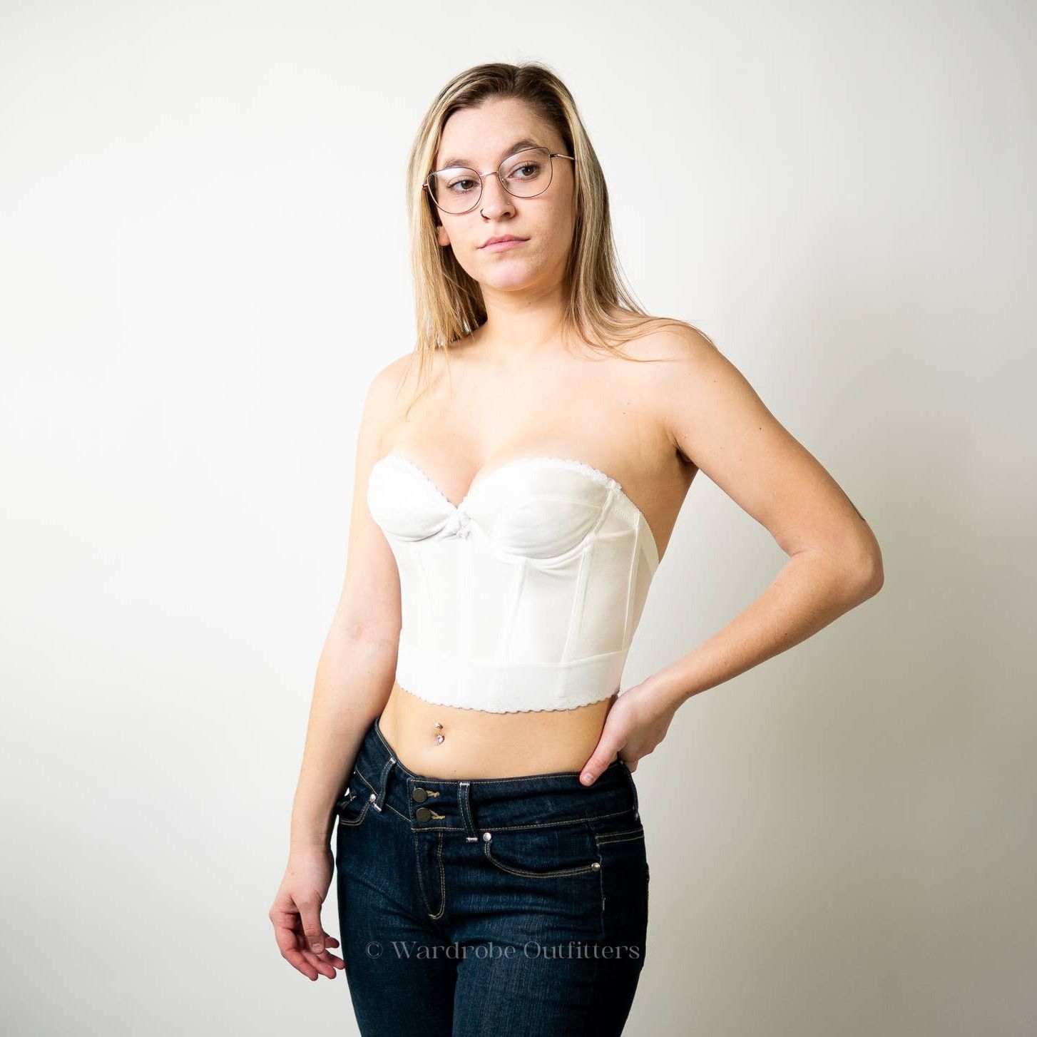 Vintage Vintage 90s White Structured Corset Bustier Lingerie- 34B Size ONE SIZE - 2 Thumbnail