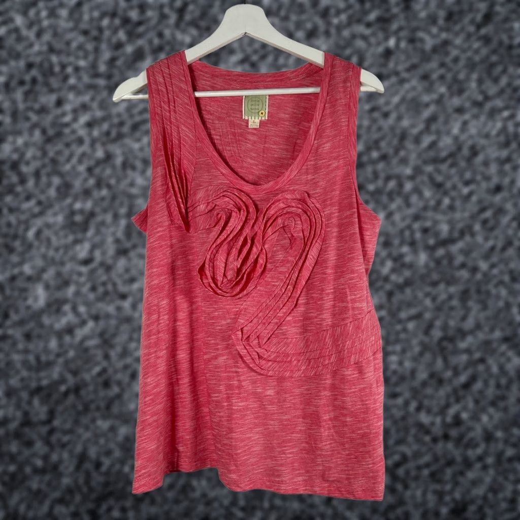 Anthropologie Little Yellow Button Anthropologie Pink Winding Road Tank Top Women's Large NWOT Sleeveless Cotton Scoop Neck Shirt Size L / US 10 / IT 46 - 1 Thumbnail