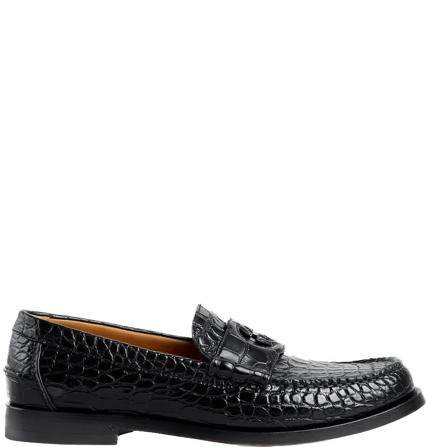 Gucci o1s1wg110425 Men's Alligator Loafers in Black Size US 12.5 / EU 45-46 - 1 Thumbnail