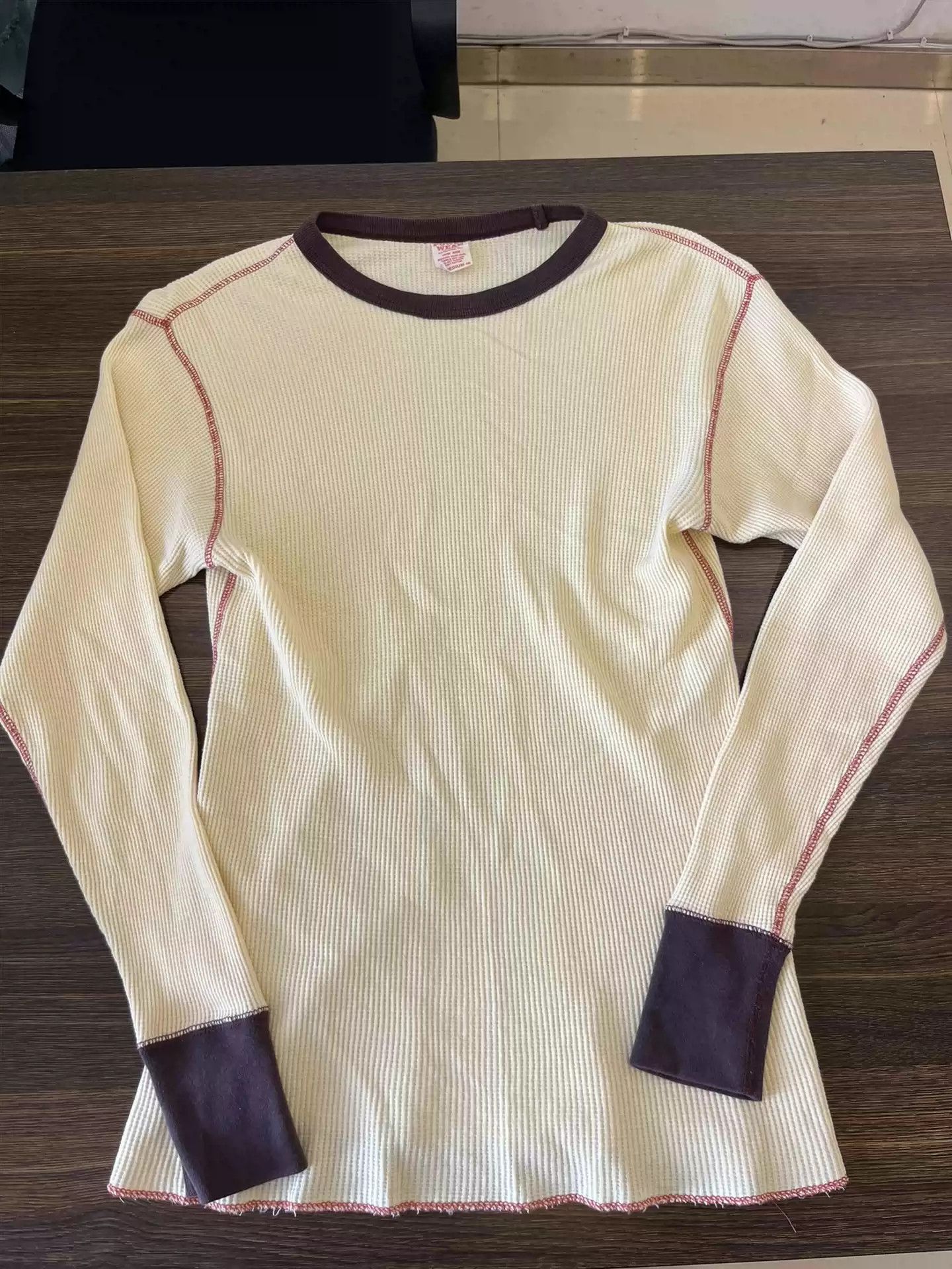 image of Freewheelers Waffle Bottoming Shirt in Beige, Men's (Size Medium)