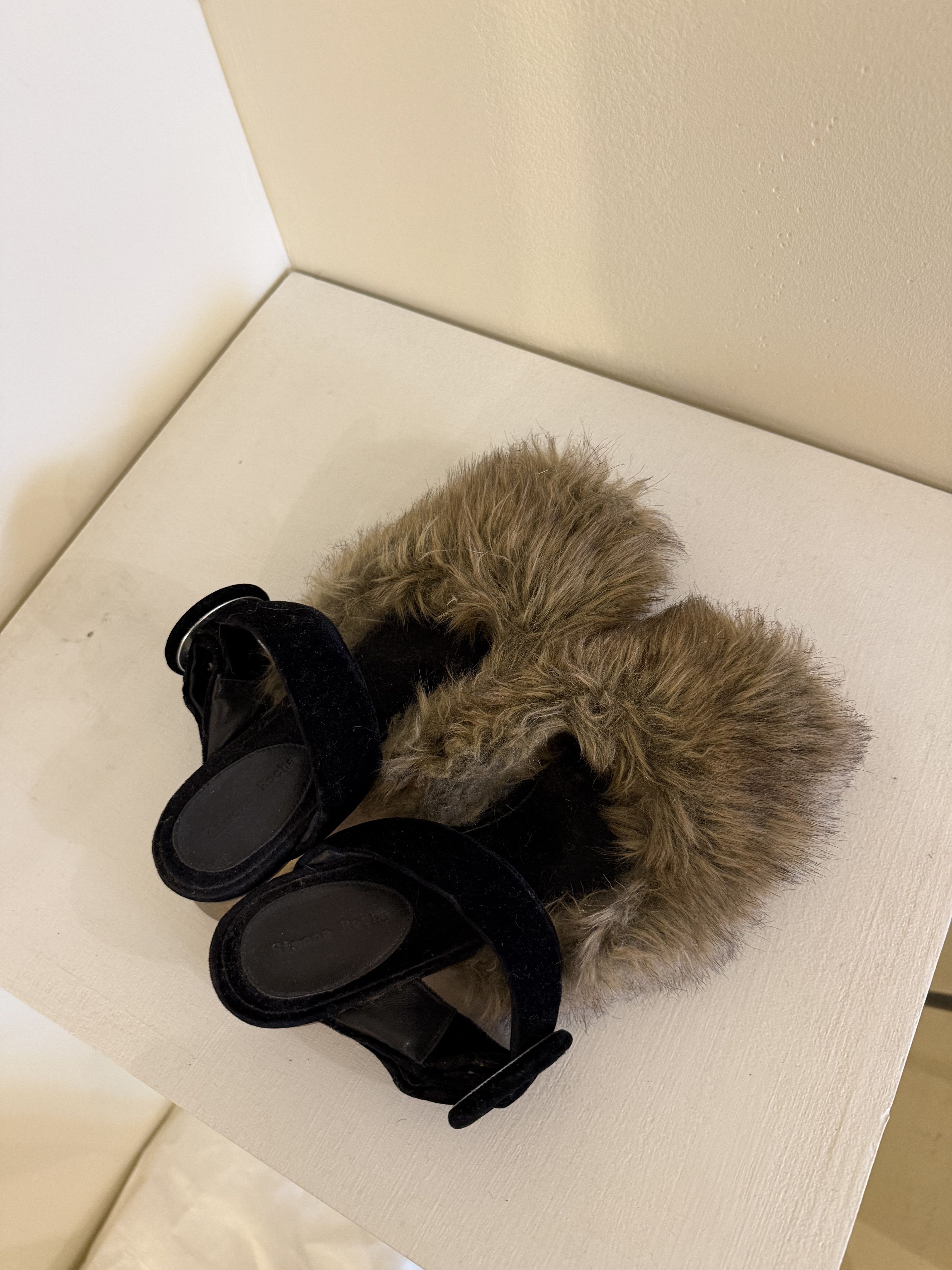 Simone Rocha simone rocha faux fur crystal heel mules Size US 7 / IT 37 - 3 Thumbnail