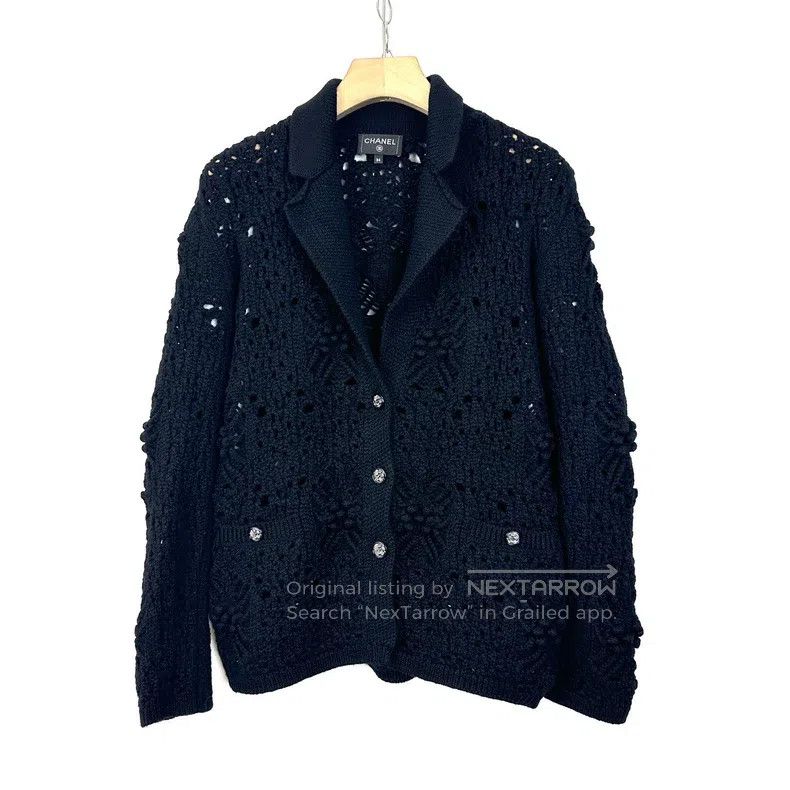 Chanel Chanel Black knitted hollow coat Size XXS / US 00 / IT 34 - 1 Thumbnail