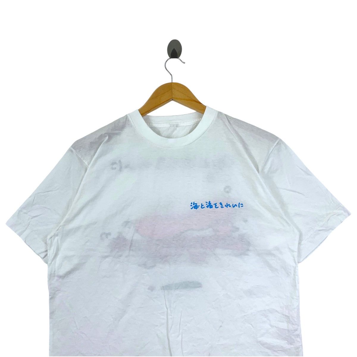 Vintage Vintage 80’ SAVE OCEAN JAPAN Mermaid Sea Beaches Tee Shirt Size L / US 10 / IT 46 - 2 Thumbnail