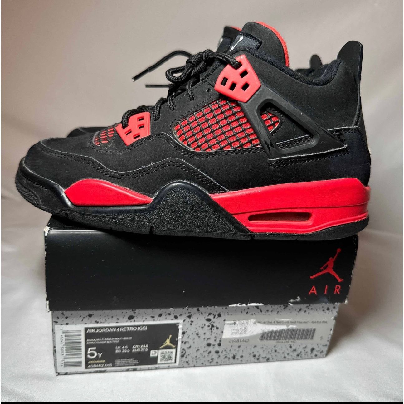 Jordan Brand × Nike Size 5 - Nike Air Jordan 4 Retro GS Red Thunder Men's Shoes Size US 5 / EU 37 - 8 Thumbnail