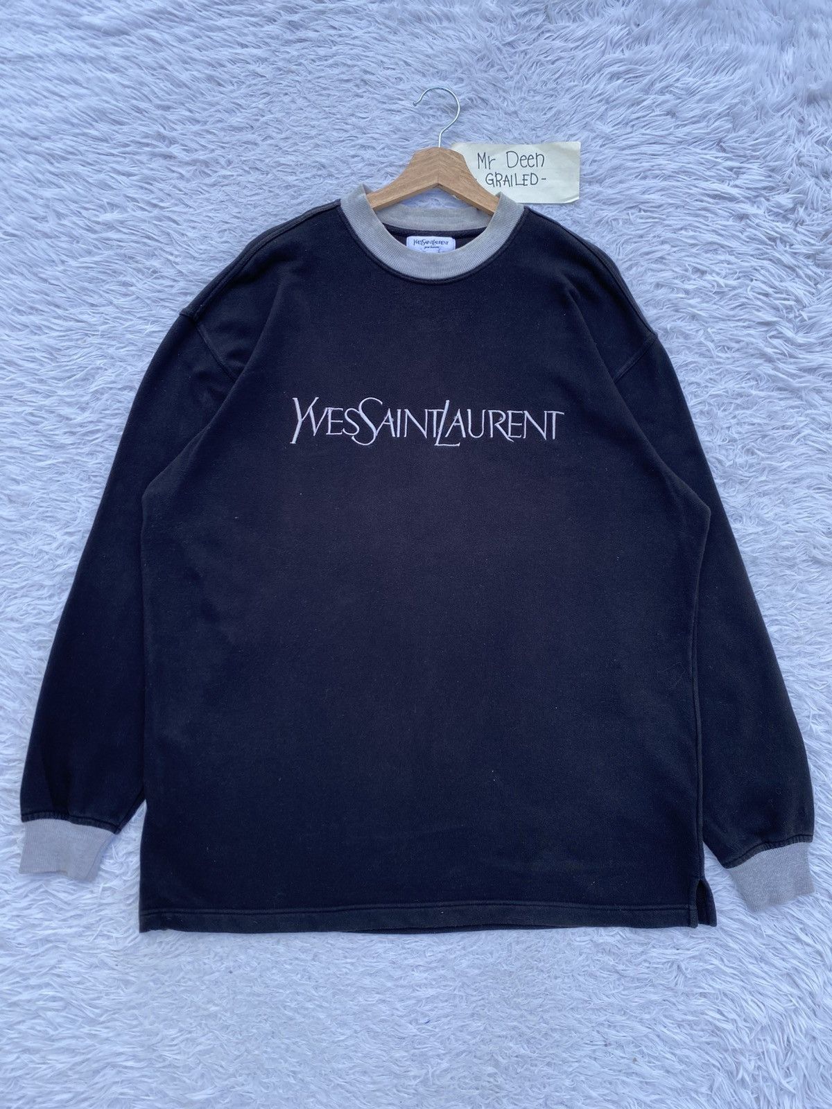 Yves Saint Laurent Rare Vintage 90s YSL Yves Saint Laurent Spellout Sweater Size US L / EU 52-54 / 3 - 2 Thumbnail