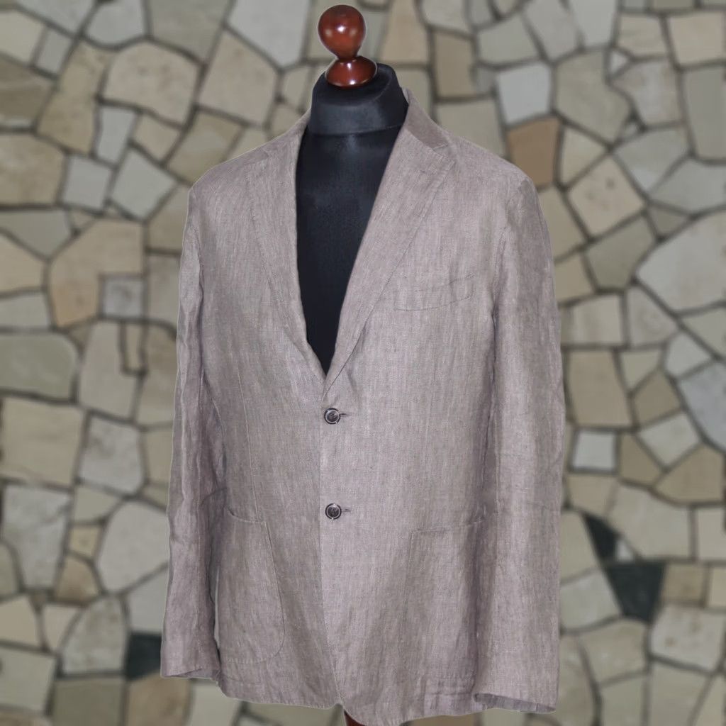 Vintage Mario Conti Mens Suit Blazer Jacket 100% Linen Size 50 Vintage Chest 50 Mens Blazer Jacket 50 Linen Mario Conti Mens Jacket Size 50R - 1 Thumbnail