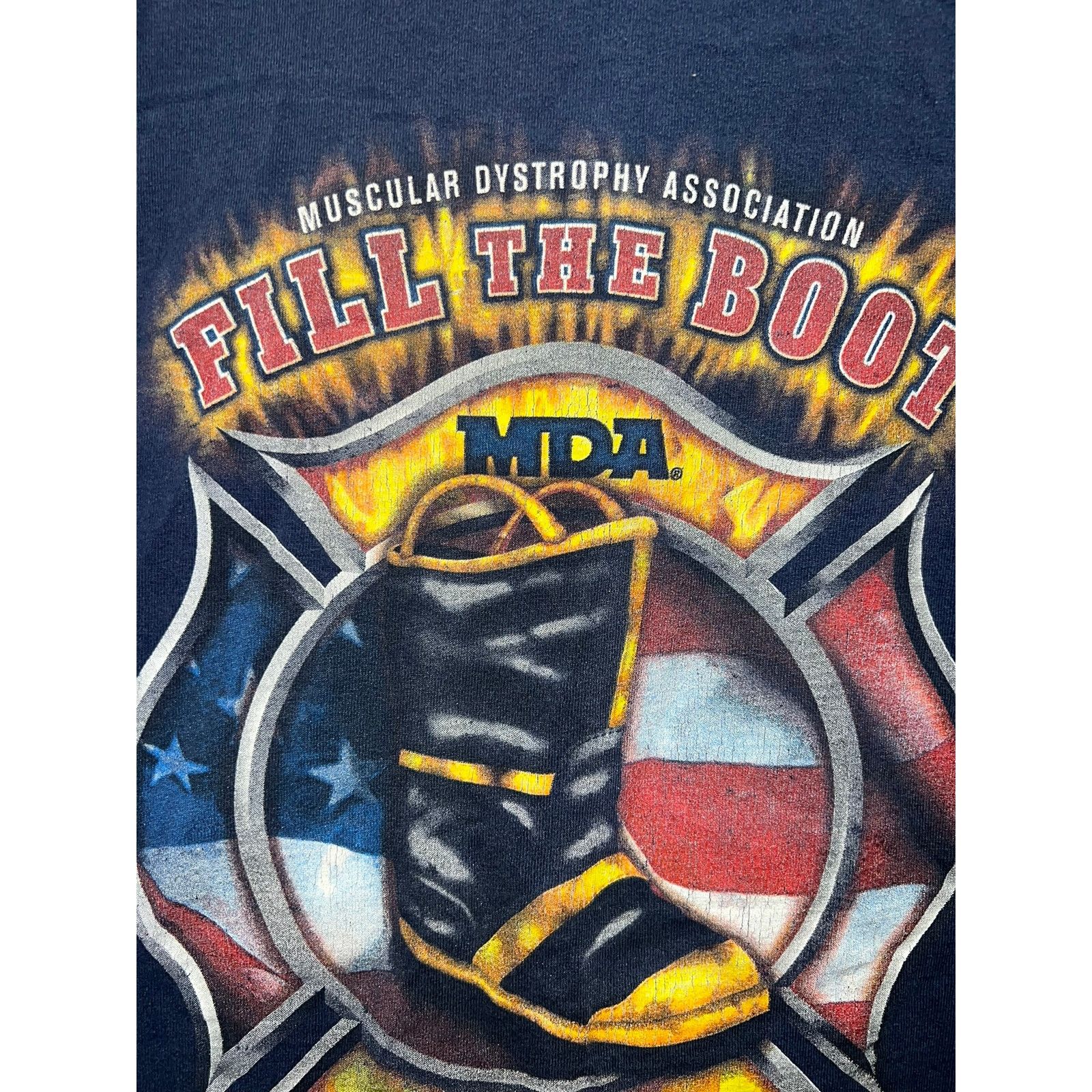 Fruit Of The Loom Vintage Fill The Boot Shirt Firefighter Fire MDA 2006 XL Size US XL / EU 56 / 4 - 7 Thumbnail