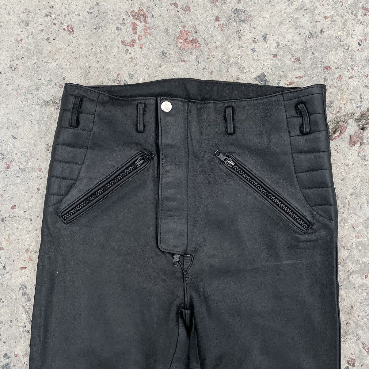 Other Vintage Moto Pants 28 Real Leather Y2K 90s USA Style Size US 28 / EU 44 - 4 Thumbnail