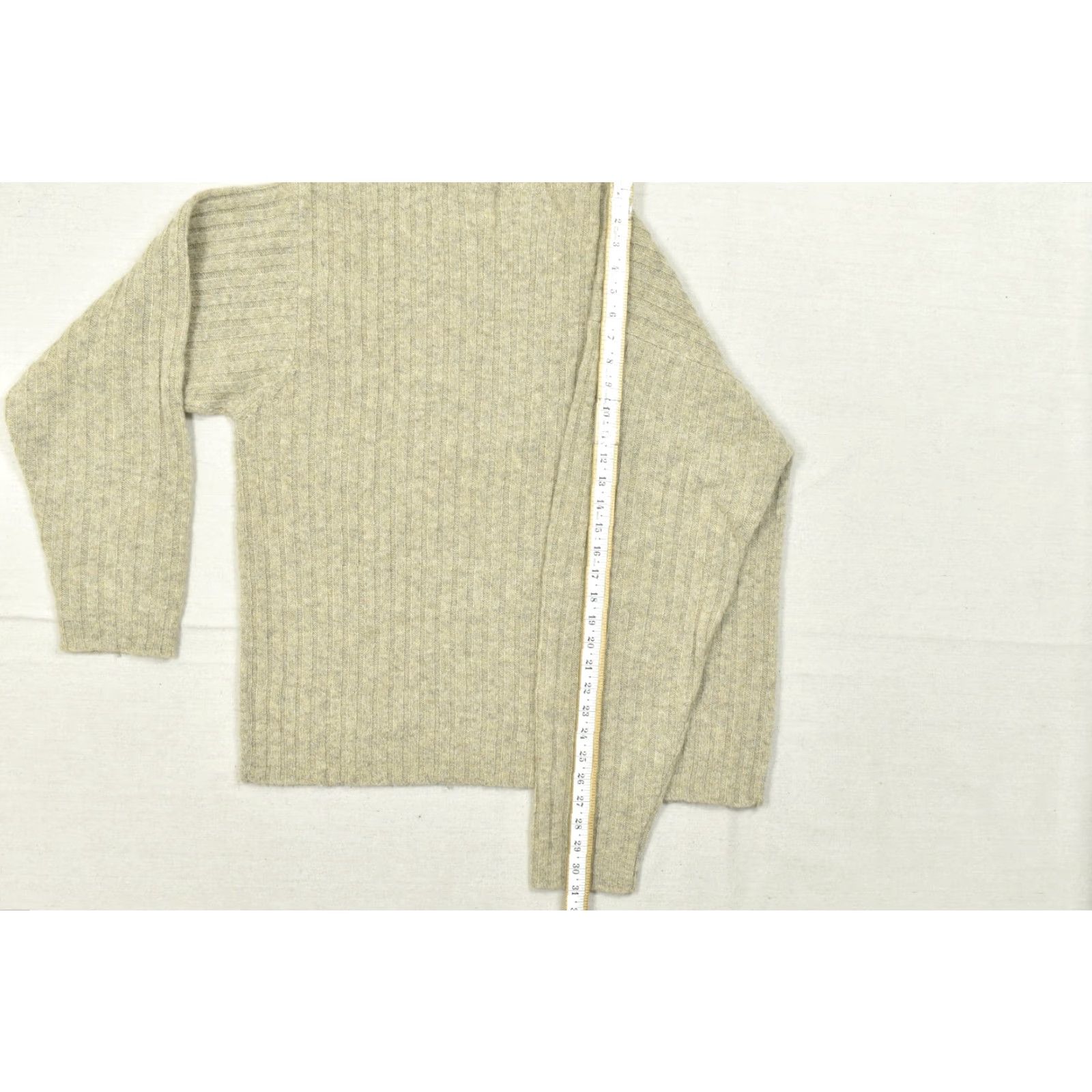 J.Crew J.CREW Men's Knit Pullover Sweater 2XL Beige 100% Wool Regular Long Sleeve Knit Solid Fall Winter Spring Mens Size US XXL / EU 58 / 5 - 5 Thumbnail