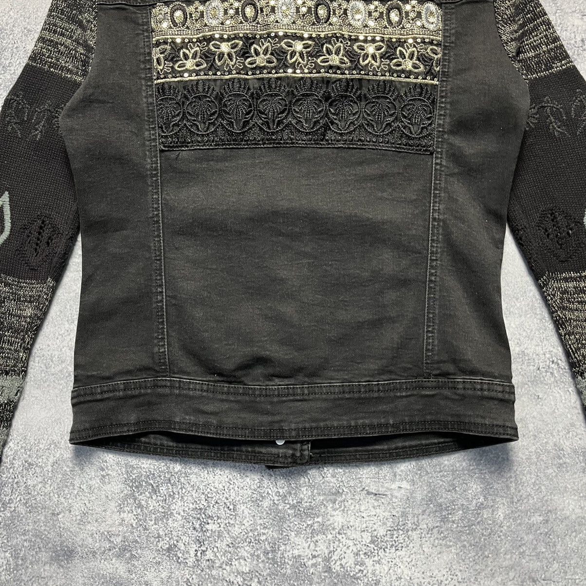 Desigual × Vintage Vintage Desigual Denim Jacket Knitted Sleeve Y2K Streetwear Size XS / US 0-2 / IT 36-38 - 13 Thumbnail