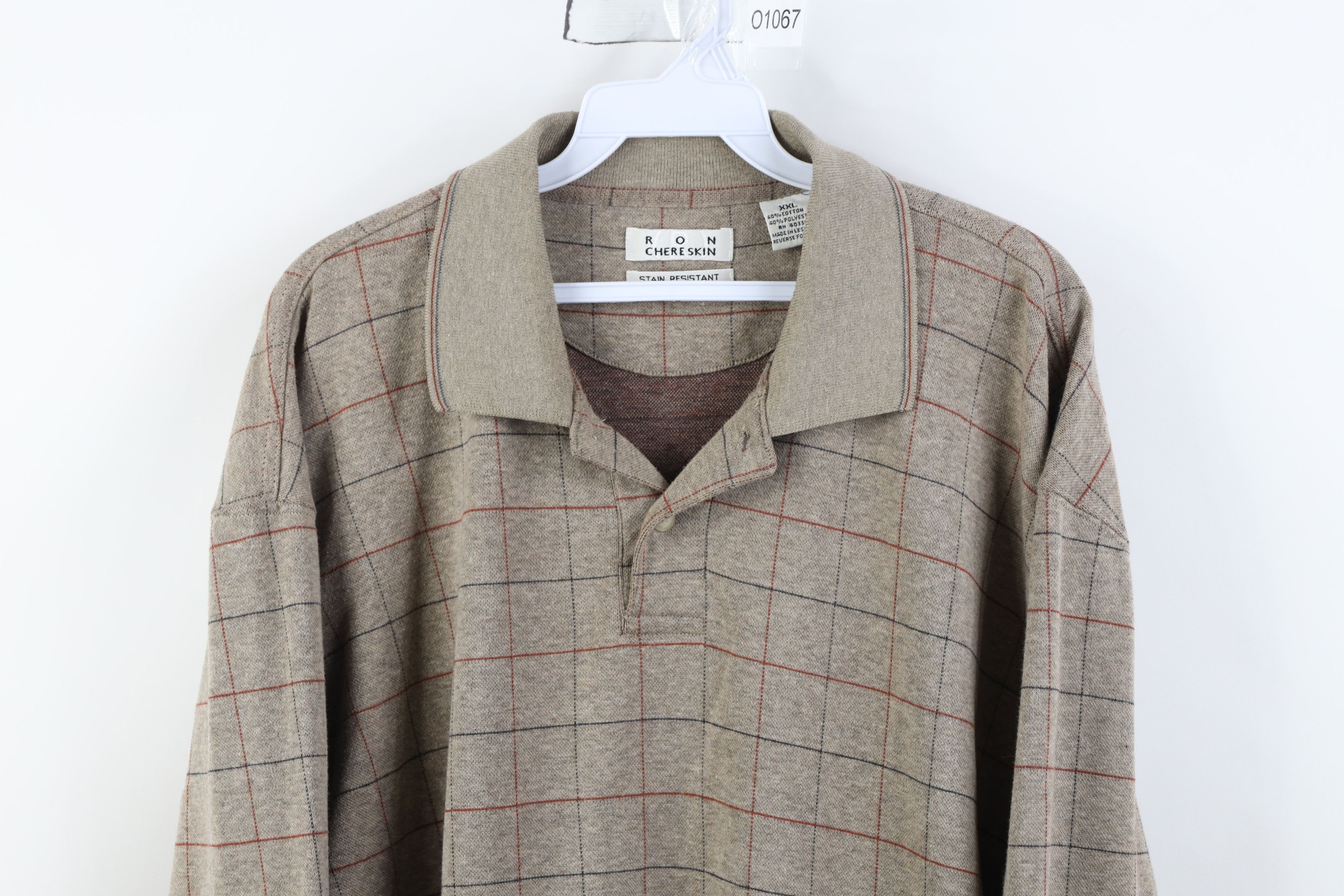 Vintage Vintage 90s Streetwear Long Sleeve Rugby Polo Shirt Plaid Size US XXL / EU 58 / 5 - 2 Thumbnail