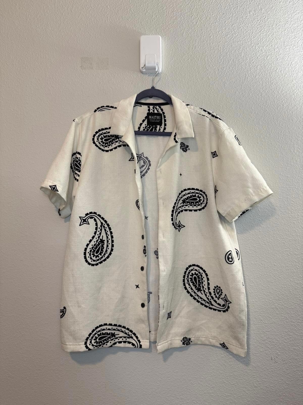 Designer Malibu Beach Club Paisley Short Sleeve Shirt Size US M / EU 48-50 / 2 - 4 Thumbnail