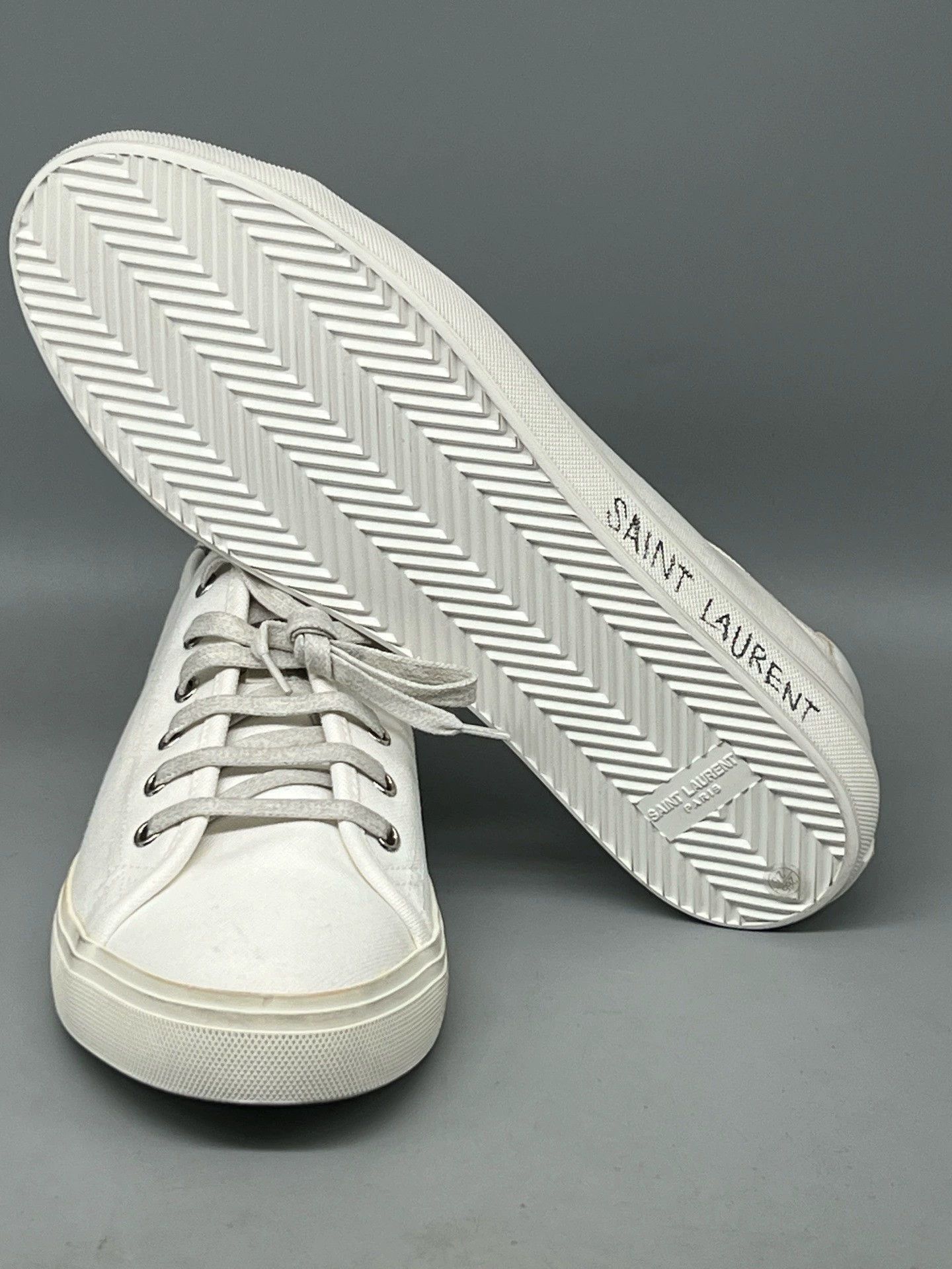 Yves Saint Laurent ysl malibu men's white canvas sneakers Size US 8 / EU 41 - 6 Thumbnail