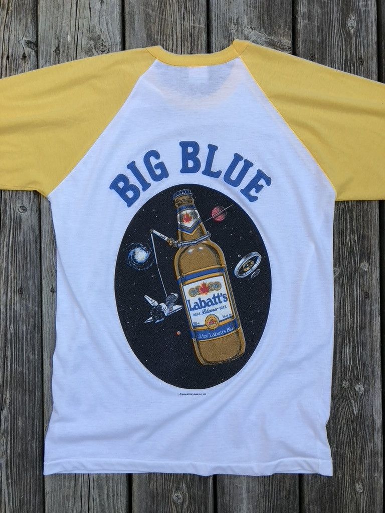 Vintage 1984 Labatt's Big Blue Canadarm Graphic 3/4 Sleeve Tee Size US M / EU 48-50 / 2 - 1 Thumbnail