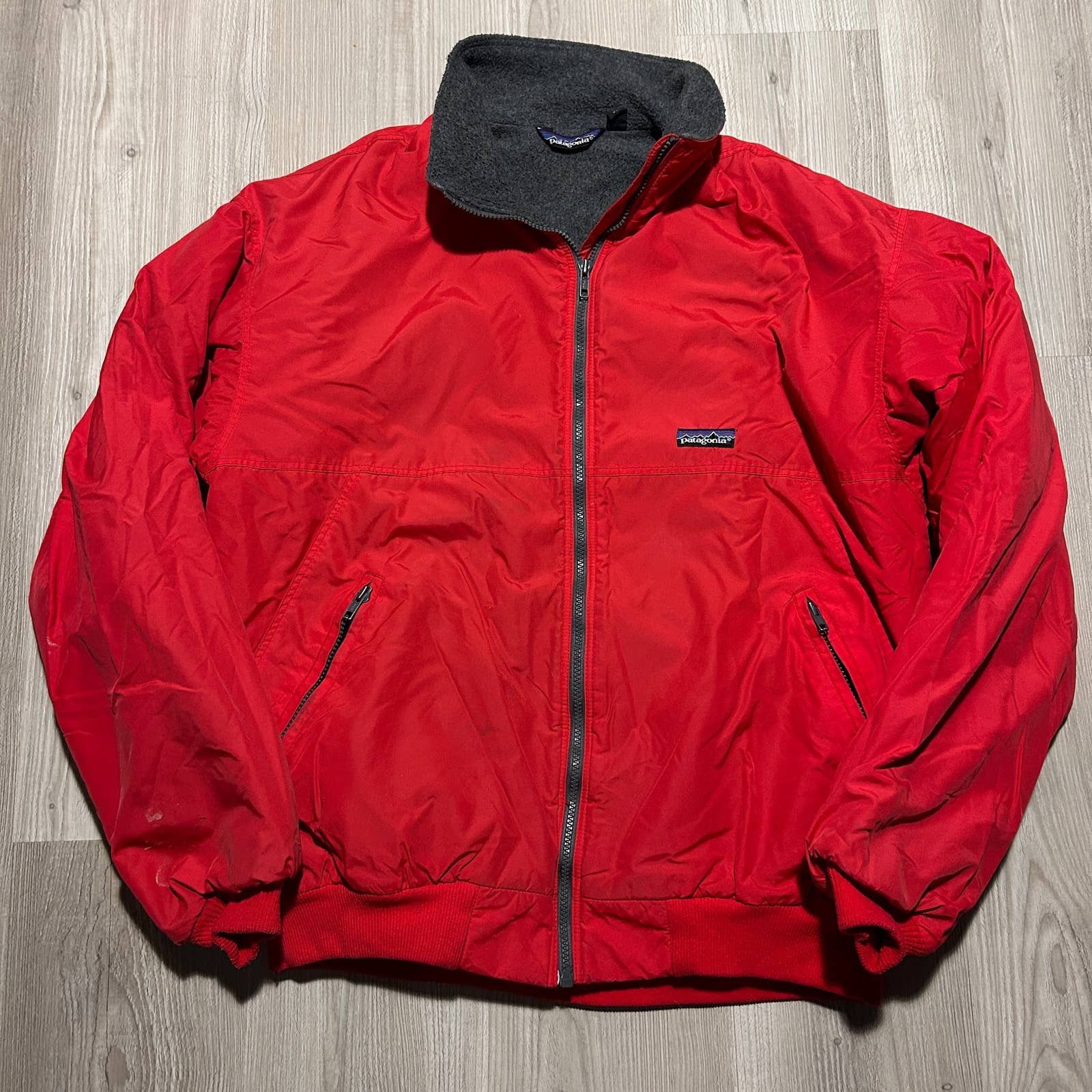 Patagonia Vintage 90s Patagonia Red Fleece Lined Bomber Jacket Sz XL |  Grailed