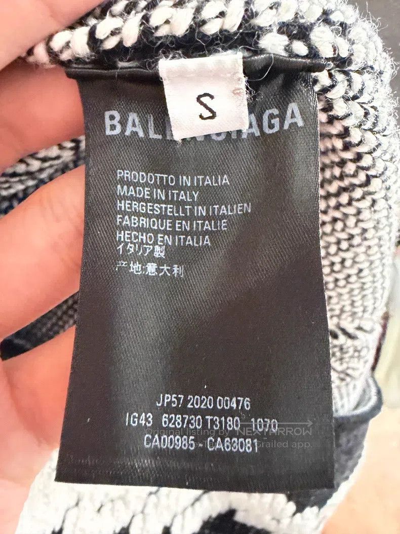 Balenciaga Balenciaga Black and white bulletproof logo knit sweater l Size US S / EU 44-46 / 1 - 4 Thumbnail