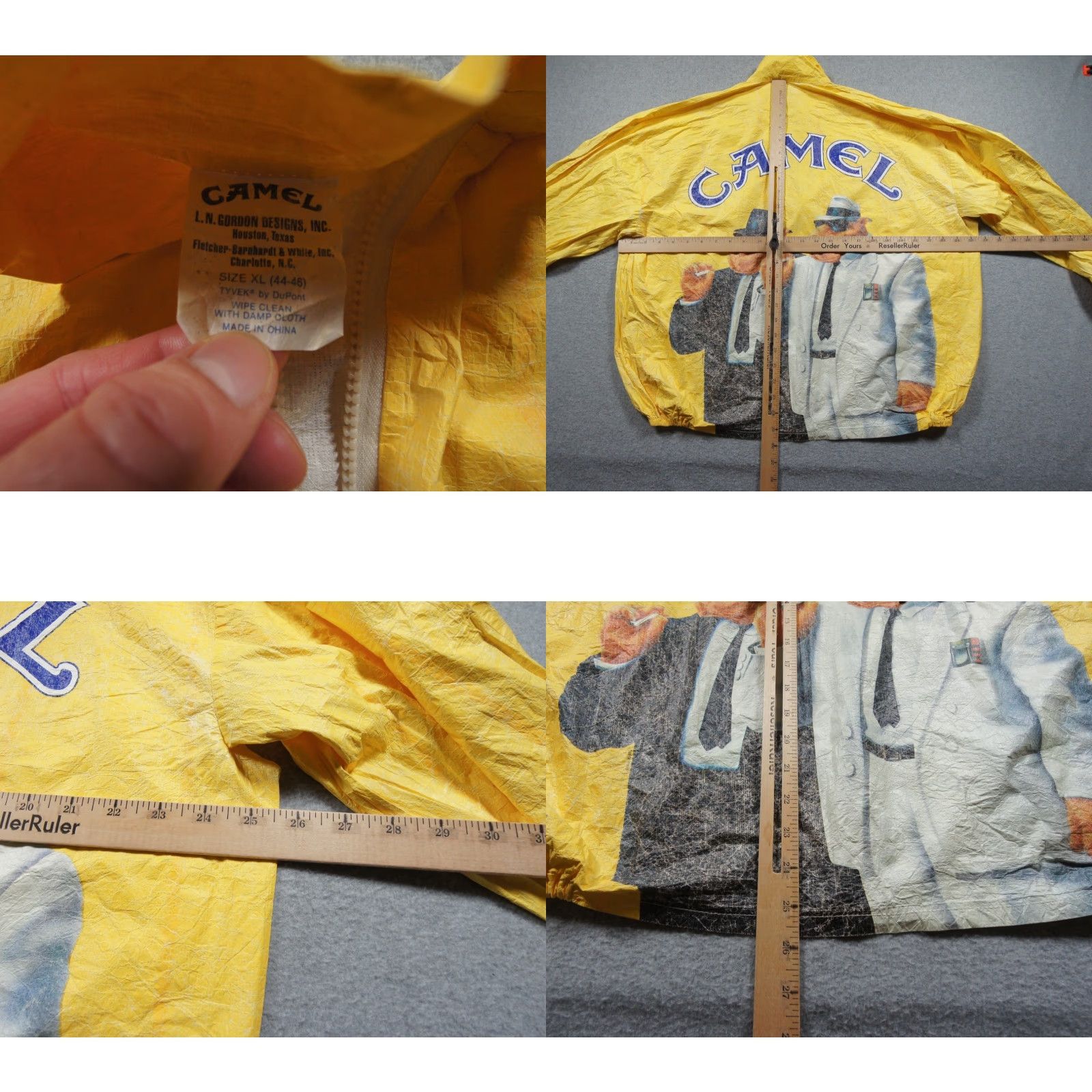 Camel VINTAGE Camel Cigarette Jacket Mens XL Yellow Tyvek Lightweight Ultra Thin Windbreaker Coat Short Mid-Length? Size US XL / EU 56 / 4 - 8 Thumbnail