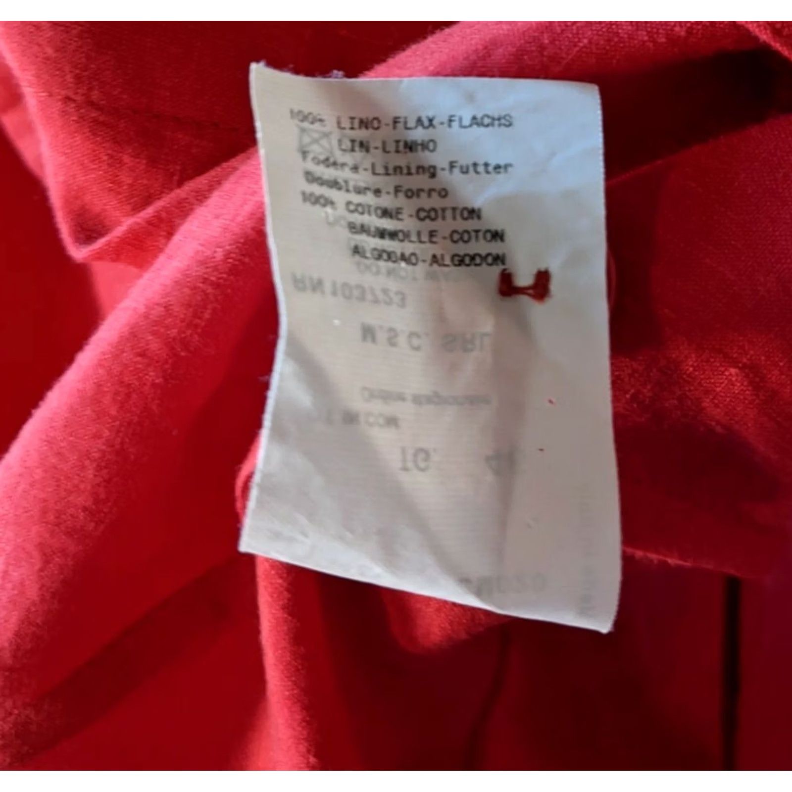 Giorgio Armani VINTAGE Giorgio Armani Collezioni Blazer Jacket Women 10 Red Linen Mandarin Neck Italy 2008 Spring Size L / US 10 / IT 46 - 7 Thumbnail