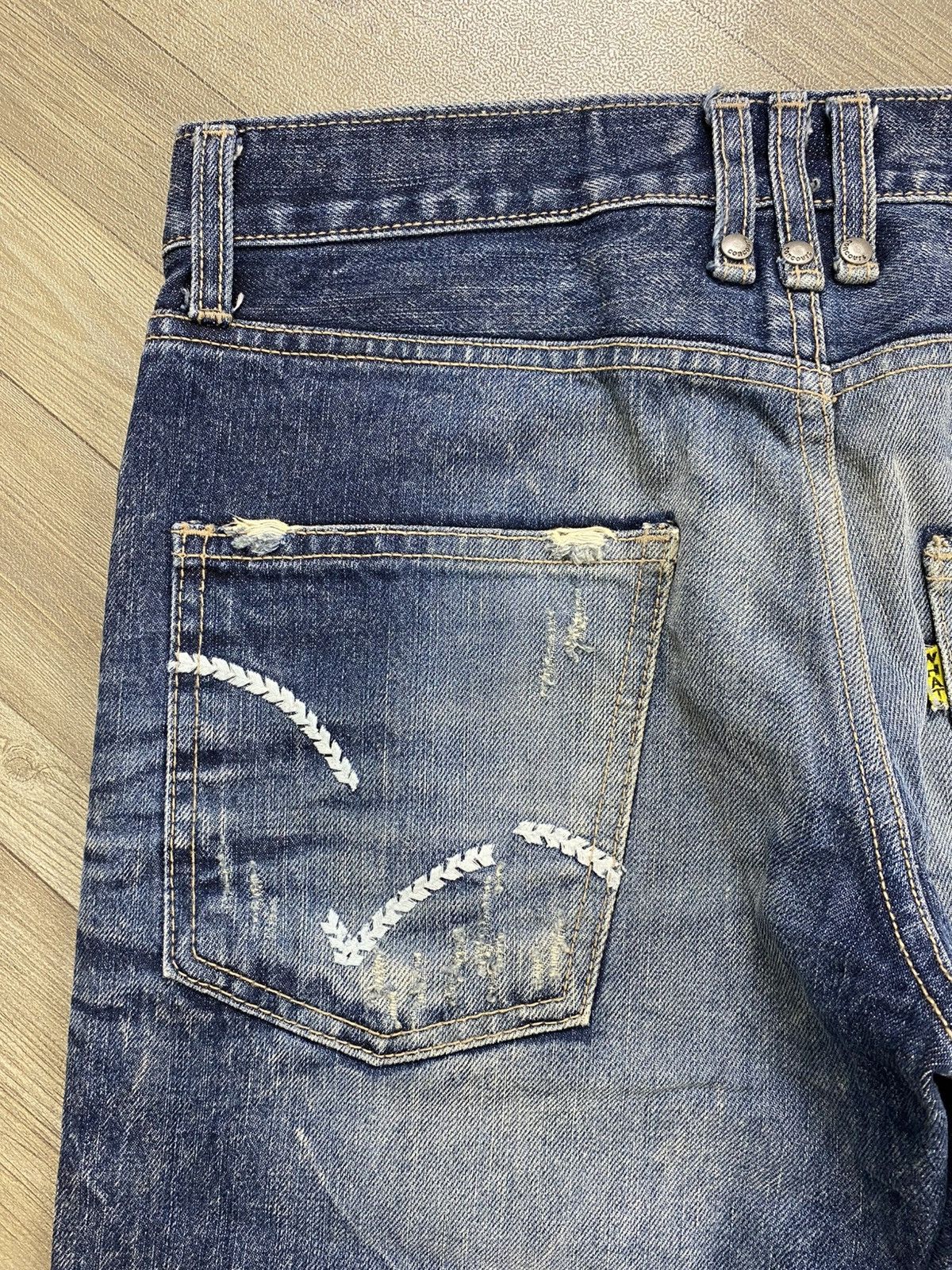 If Six Was Nine 2000s Dot & Stripe Distressed Punk Lgb Style Flared Jeans Size US 30 / EU 46 - 11 Thumbnail